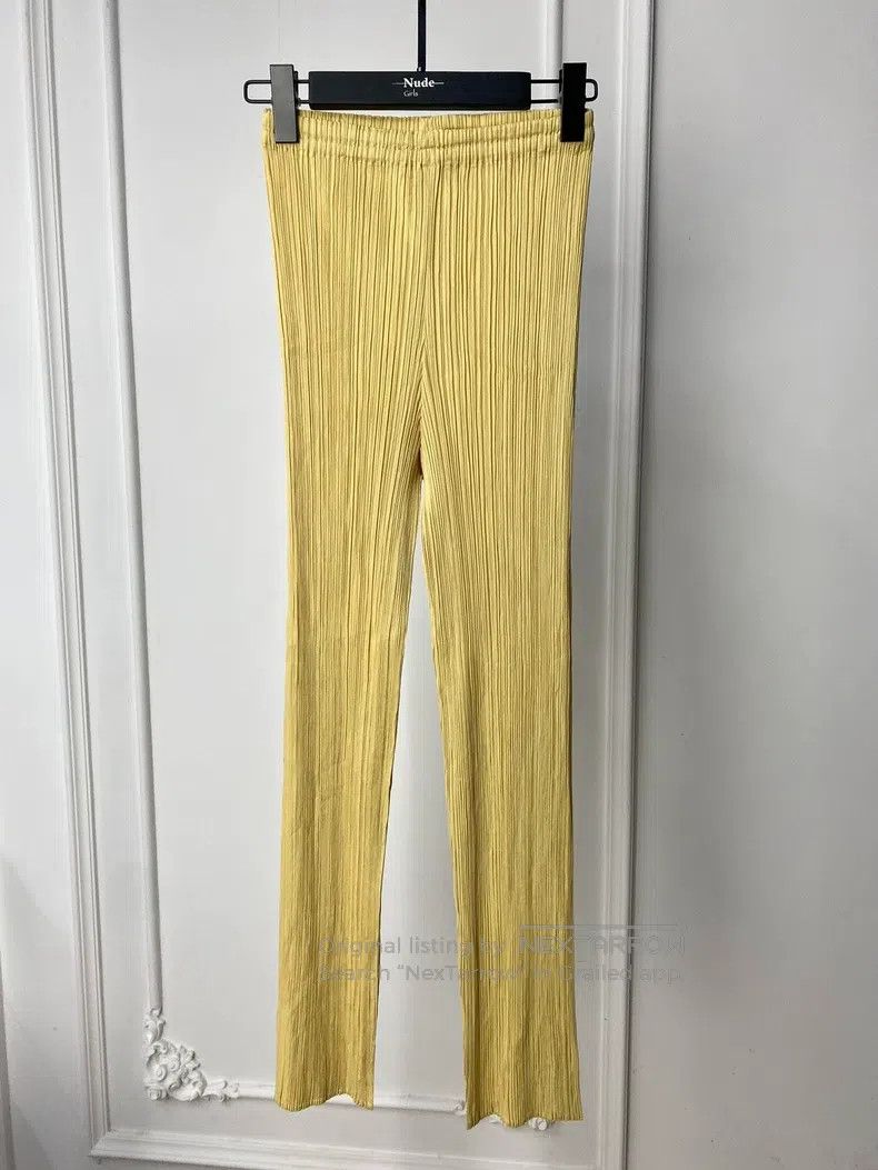 Issey Miyake Issey Miyake size:1 Cream Yellow Pleated Pants Size 31" - 1 Thumbnail
