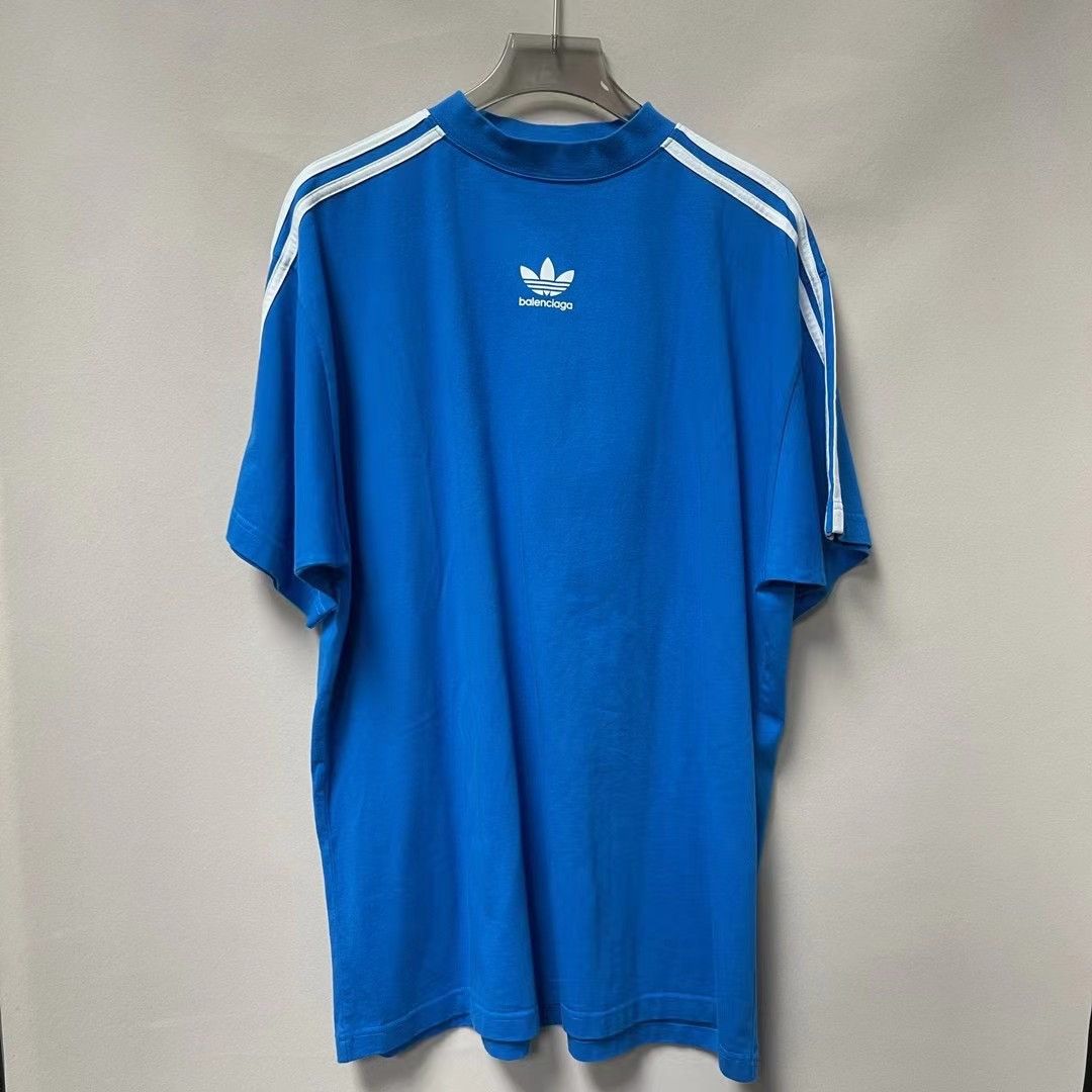 image of Adidas x Balenciaga Addidas Blue Tee, Men's (Size Small)