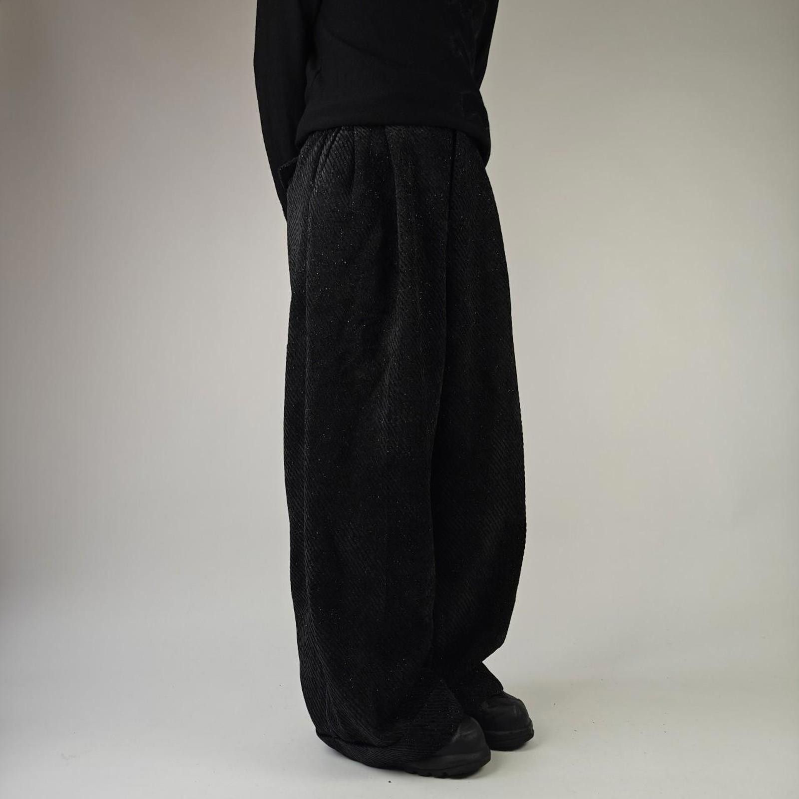 Other Black Twill Wide Leg Pleated Trousers Size US 32 / EU 48 - 4 Thumbnail