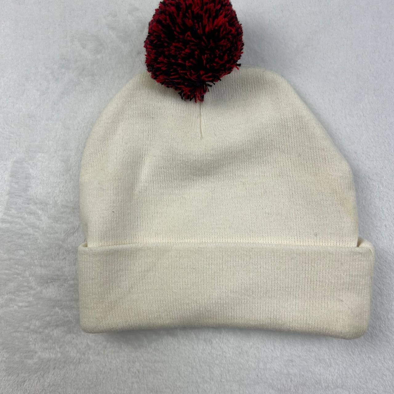 NBA Chicago Bulls Hat Men White Cuffed Beanie Pom Pom Cap New Size ONE SIZE - 2 Thumbnail