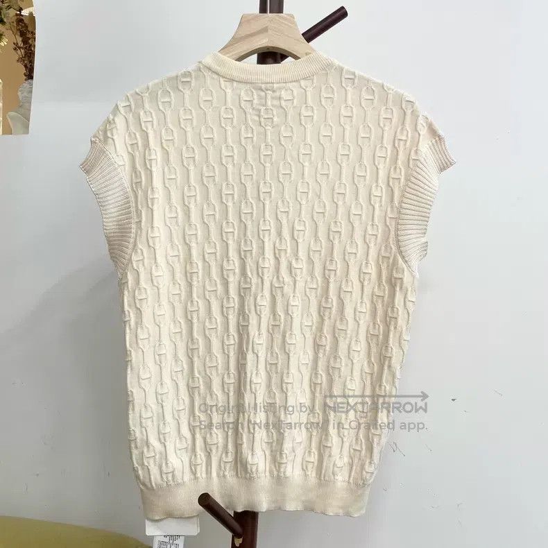 Hermes Hermes Spring/Summer 23 White Beige Silk and Cashmere Pig Size XS / US 0-2 / IT 36-38 - 2 Thumbnail