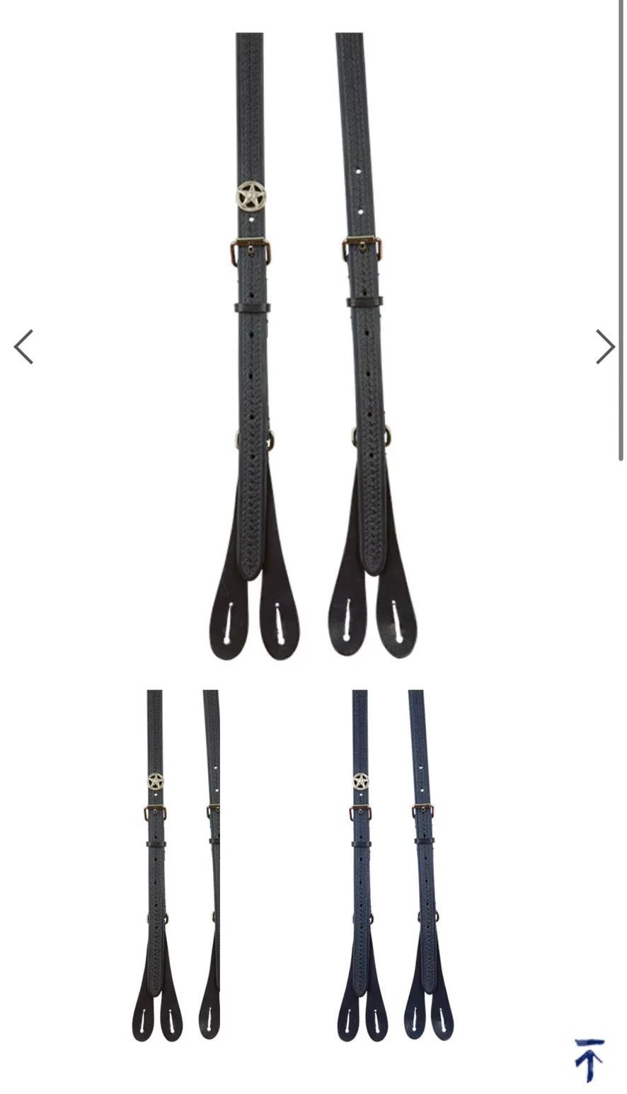 Porter Classic classic leather suspenders with silver star buckle Size ONE SIZE - 1 Thumbnail