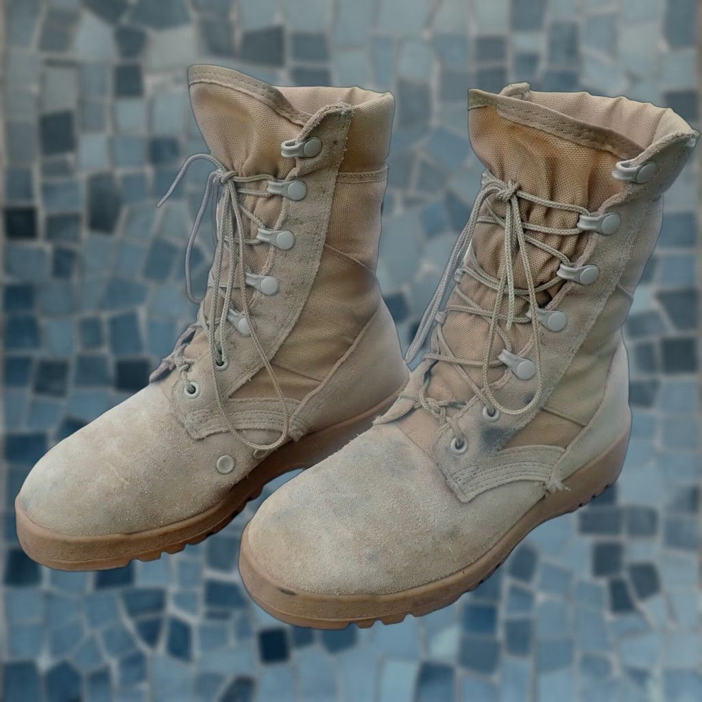 Vibram VINTAGE McRae Military Boots Men Adult Size 5.5 W Desert Beige Combat Jungle Vibram Outsole Outdoor Patriotic Breathable Cushioned Size US 6 / EU 39 - 1 Thumbnail