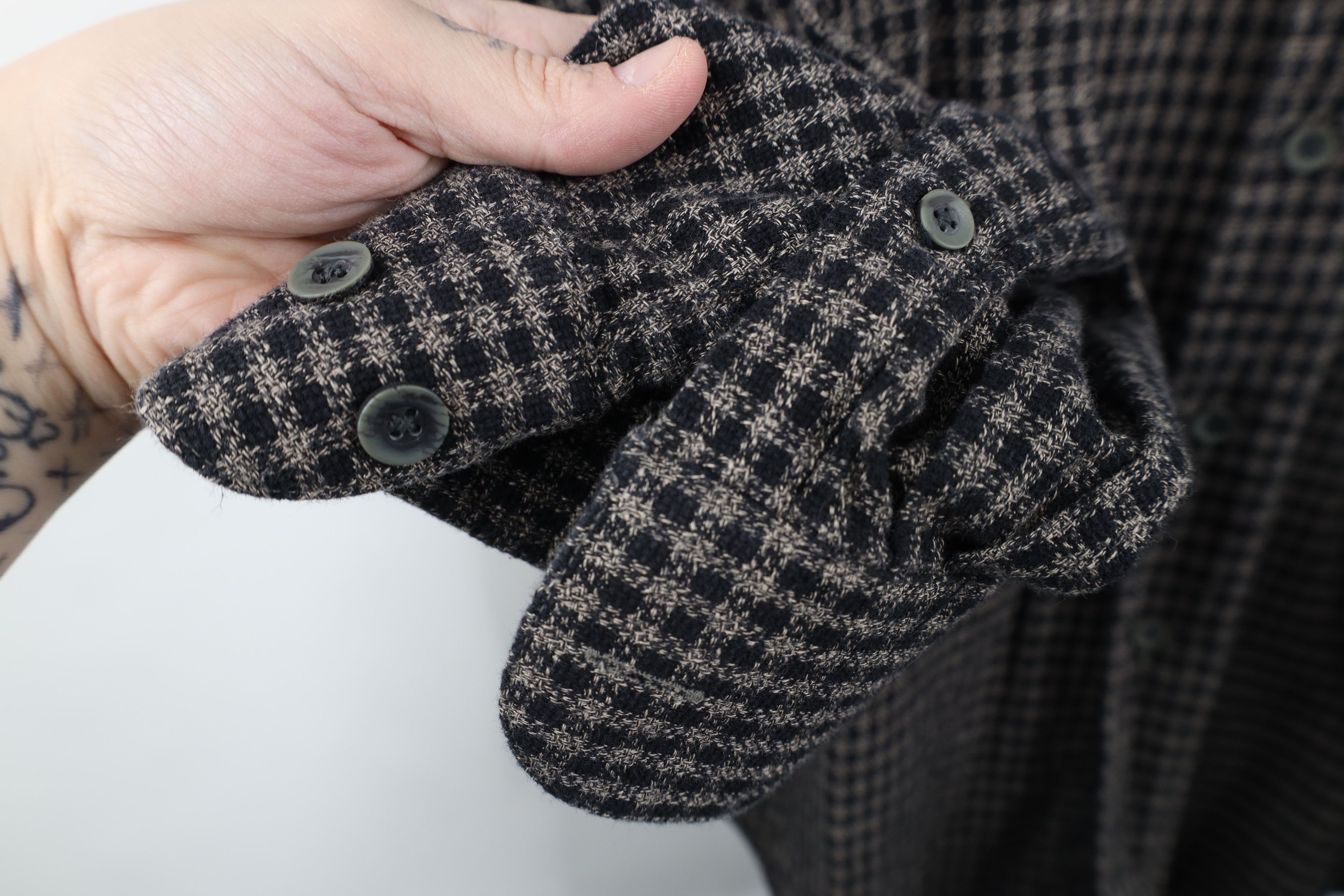 Vintage Vintage 90s Streetwear Fit Tweed Button Down Shirt Cotton Size US L / EU 52-54 / 3 - 7 Thumbnail
