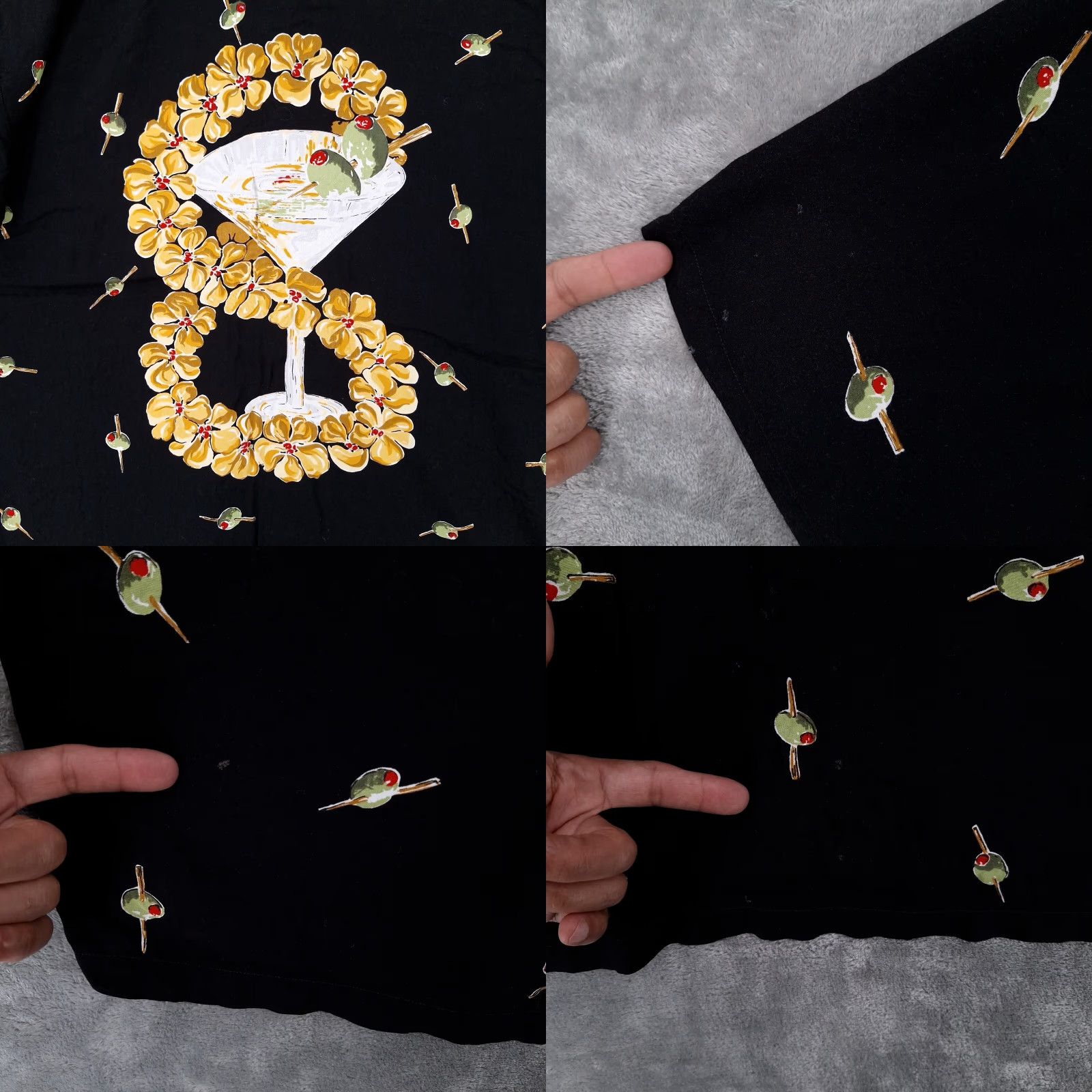 Olive Kahala Hawaiian Shirt Mens XL Black Martini Olives Button Short Sleeve Aloha Size US XL / EU 56 / 4 - 8 Thumbnail