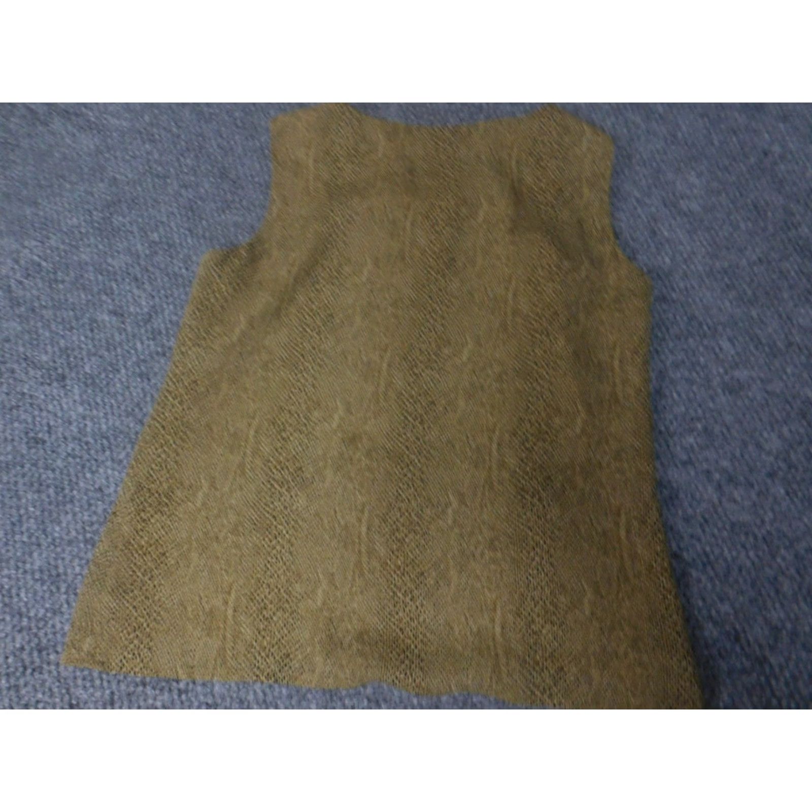 Liz Claiborne Liz Claiborne Blouse Womens 4 Beige Pullover Crew Neck Sleeveless Polyester Rayon Geometric Casual Regular Stretch Knit Classic 90s No Size S / US 4 / IT 40 - 7 Thumbnail