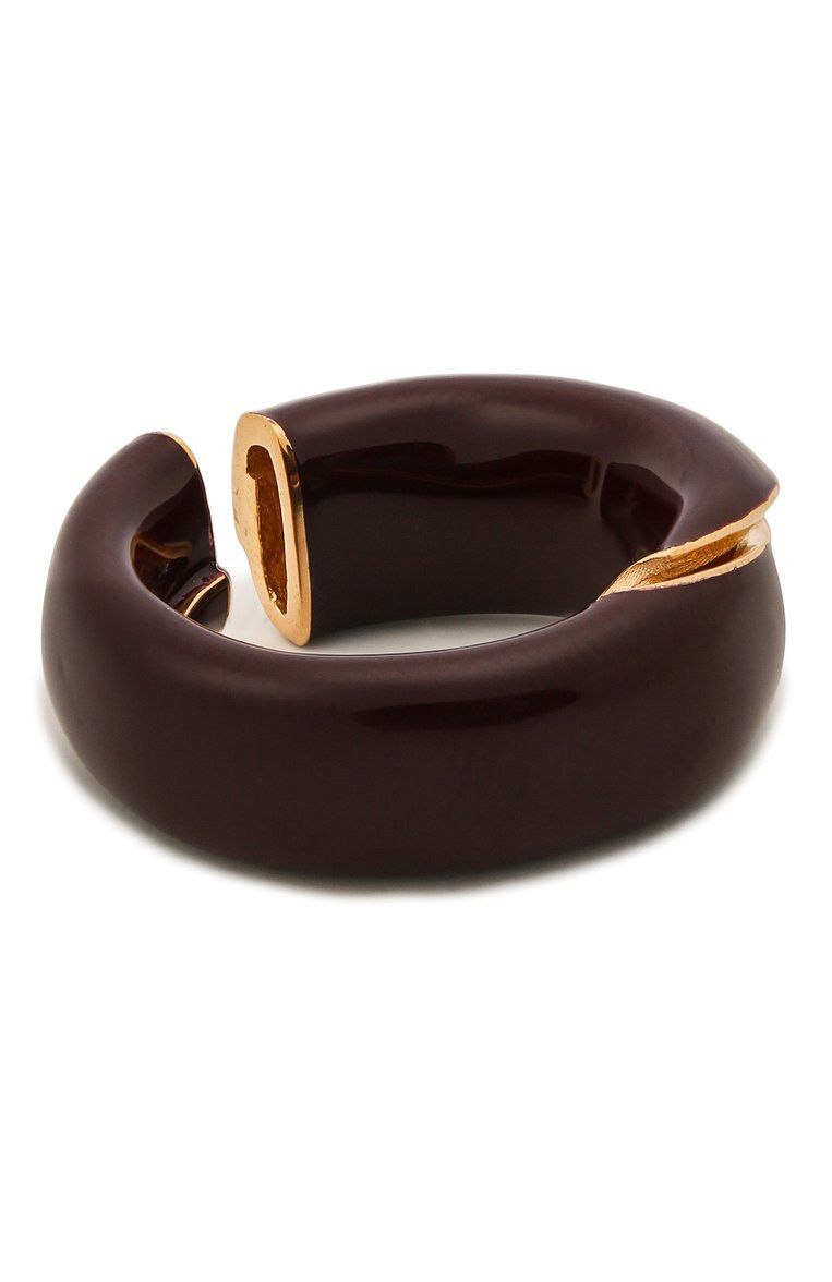 Bottega Veneta BOTTEGA VENETA Fold brown ring enamel & silver ring 19 q Size ONE SIZE - 1 Thumbnail