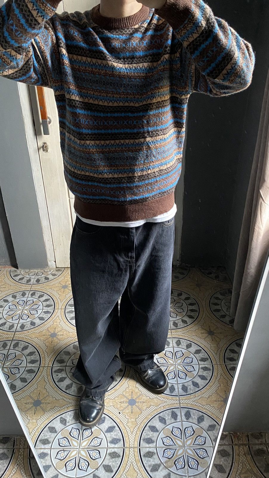 GU Vintage 90's GU Japan Fair Isle Knit Winter Streetwear. Size US M / EU 48-50 / 2 - 12 Thumbnail