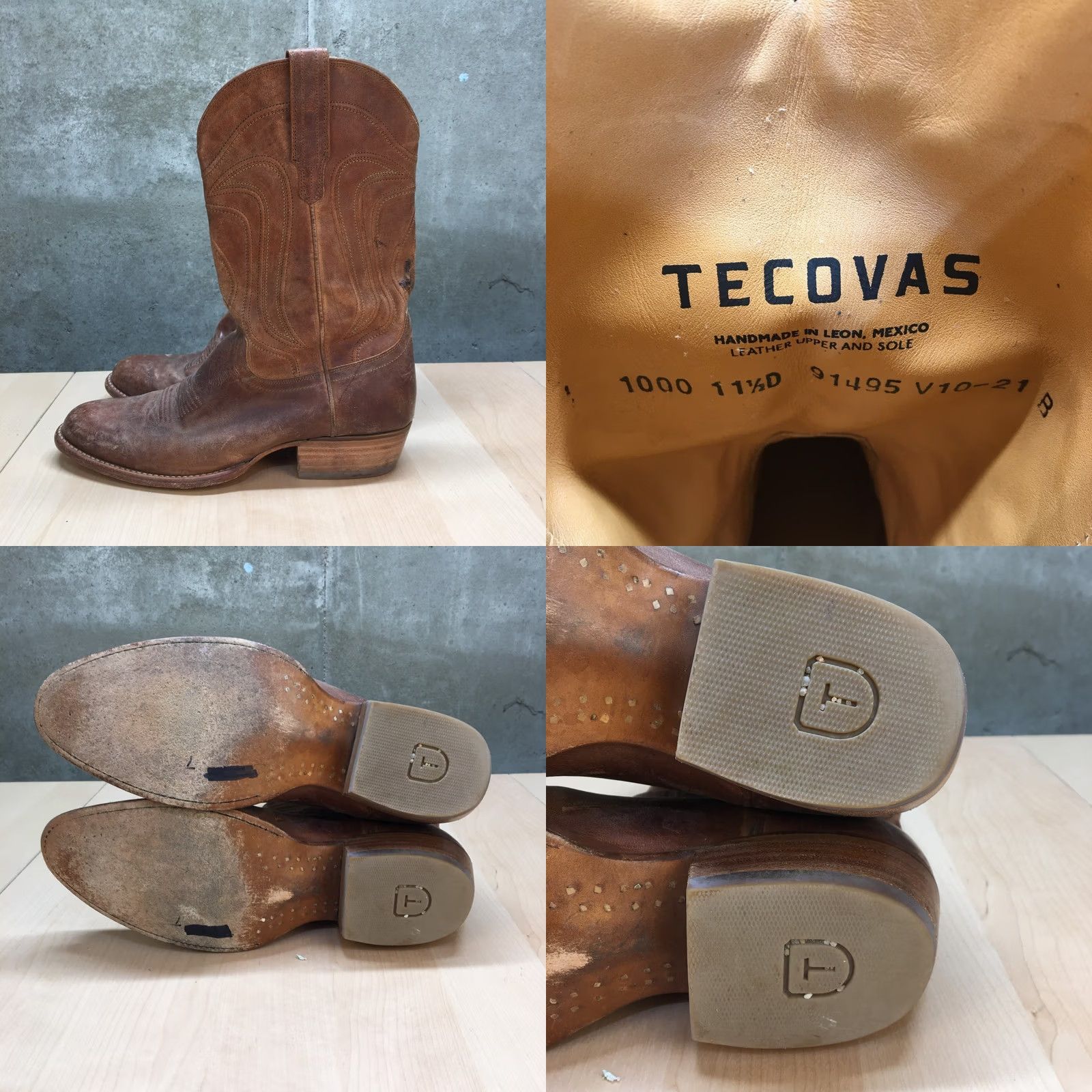 Tecovas Tecovas The Cartwright Cowboy Western Boots Mens 11.5 D Scotch Brown Cowhide Size US 12 / EU 45 - 8 Thumbnail