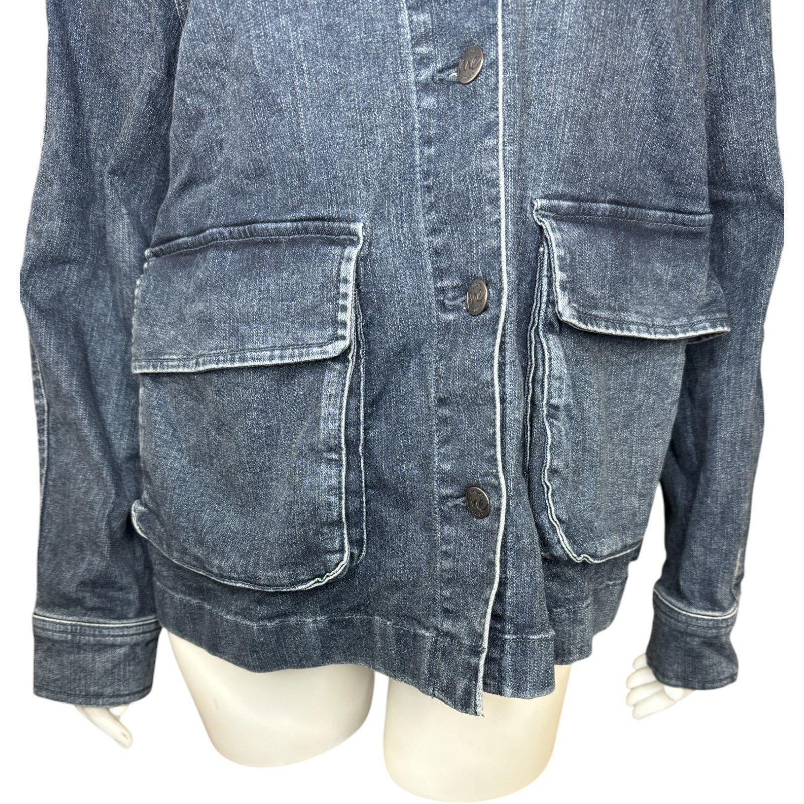 Other Me by Jennie Garth Denim Jacket Washed Grey Blue Wash 1X Size XL / US 12-14 / IT 48-50 - 6 Thumbnail