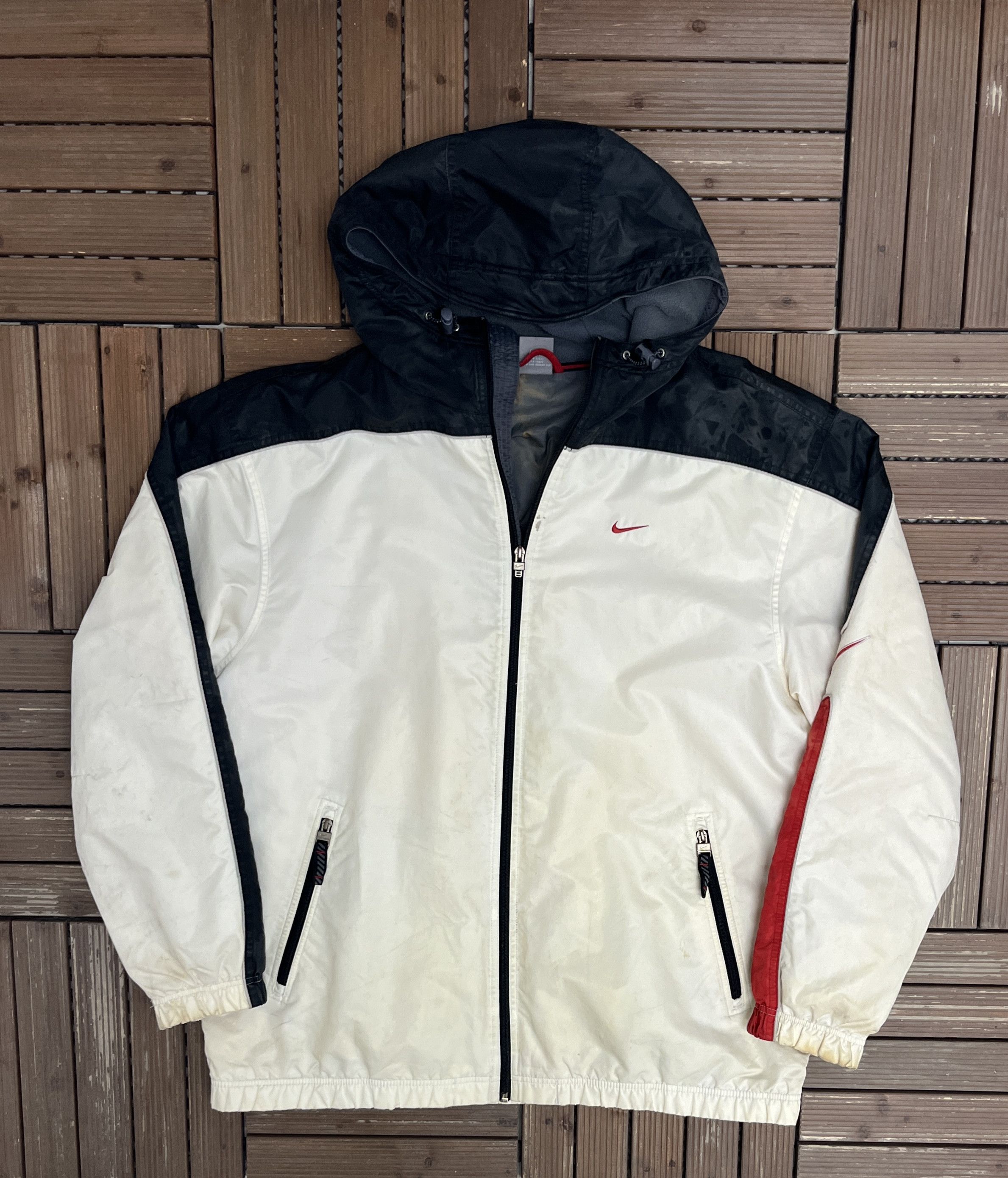 Nike Embroidered Swoosh Vintage White Jacket