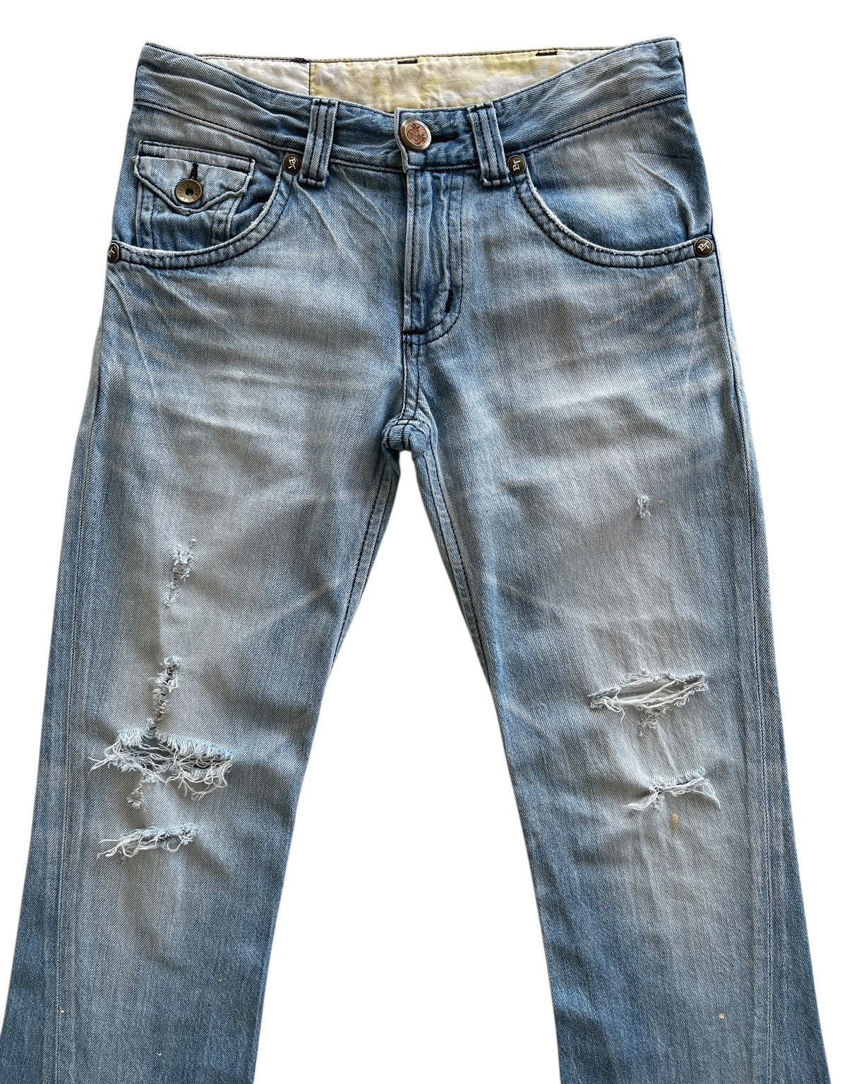 Vintage Vintage Edwin Blue Trip Distressed Flare Denim Size US 32 / EU 48 - 3 Thumbnail