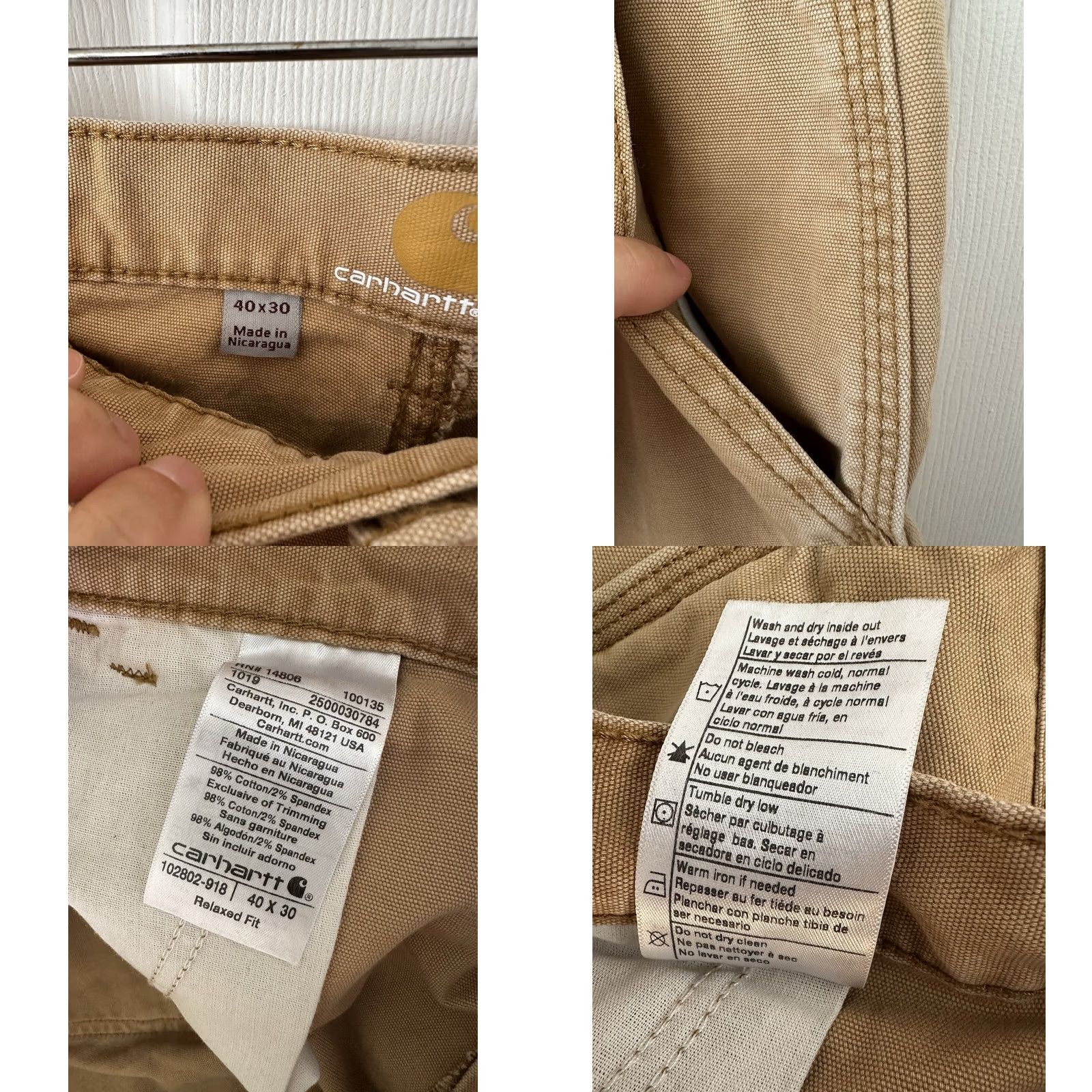 Carhartt VINTAGE Carhartt Double Knee Duck Work Pants Relaxed Fit 40 x 30 Beige RARE Mens Carhartt Pants Carpenter Workwear Size US 40 / EU 56 - 8 Thumbnail