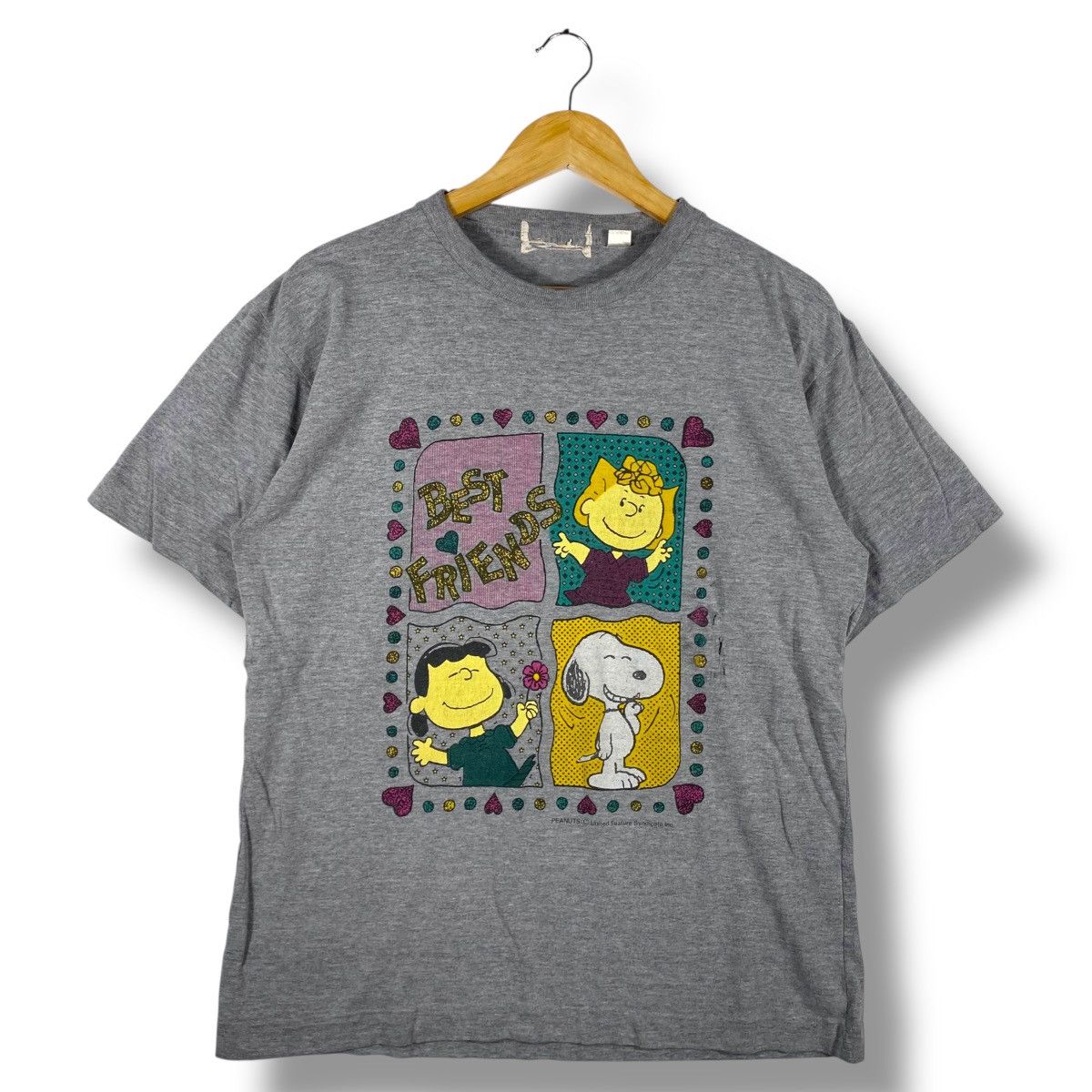 Peanuts × Vintage Vintage 90's PEANUTS Best Friends Cartoon Graphic Tee Size US M / EU 48-50 / 2 - 1 Thumbnail