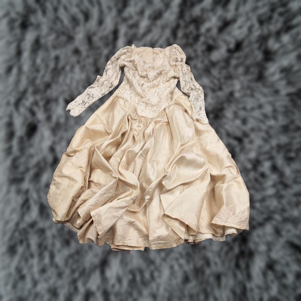 Vintage VINTAGE Phun Shirts lace Dress Button made in usa Shirt Dress M/L Beige 80s wedding style Women's Size M / US 6-8 / IT 42-44 - 1 Thumbnail