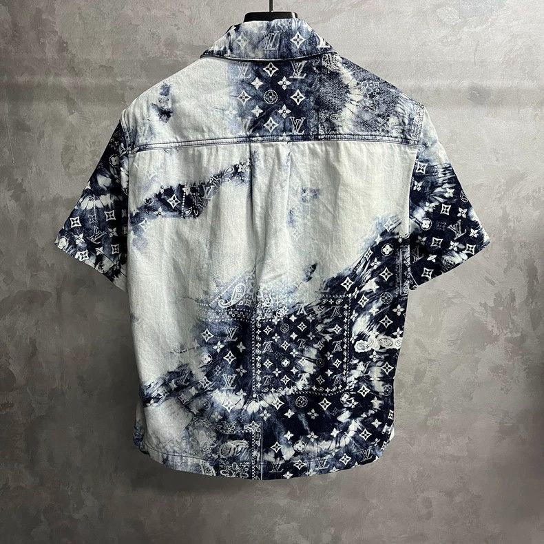 Louis Vuitton Louis Vuitton Navy Denim Cashew Flower Tie-Dye Logo Print Size US XS / EU 42 / 0 - 5 Thumbnail