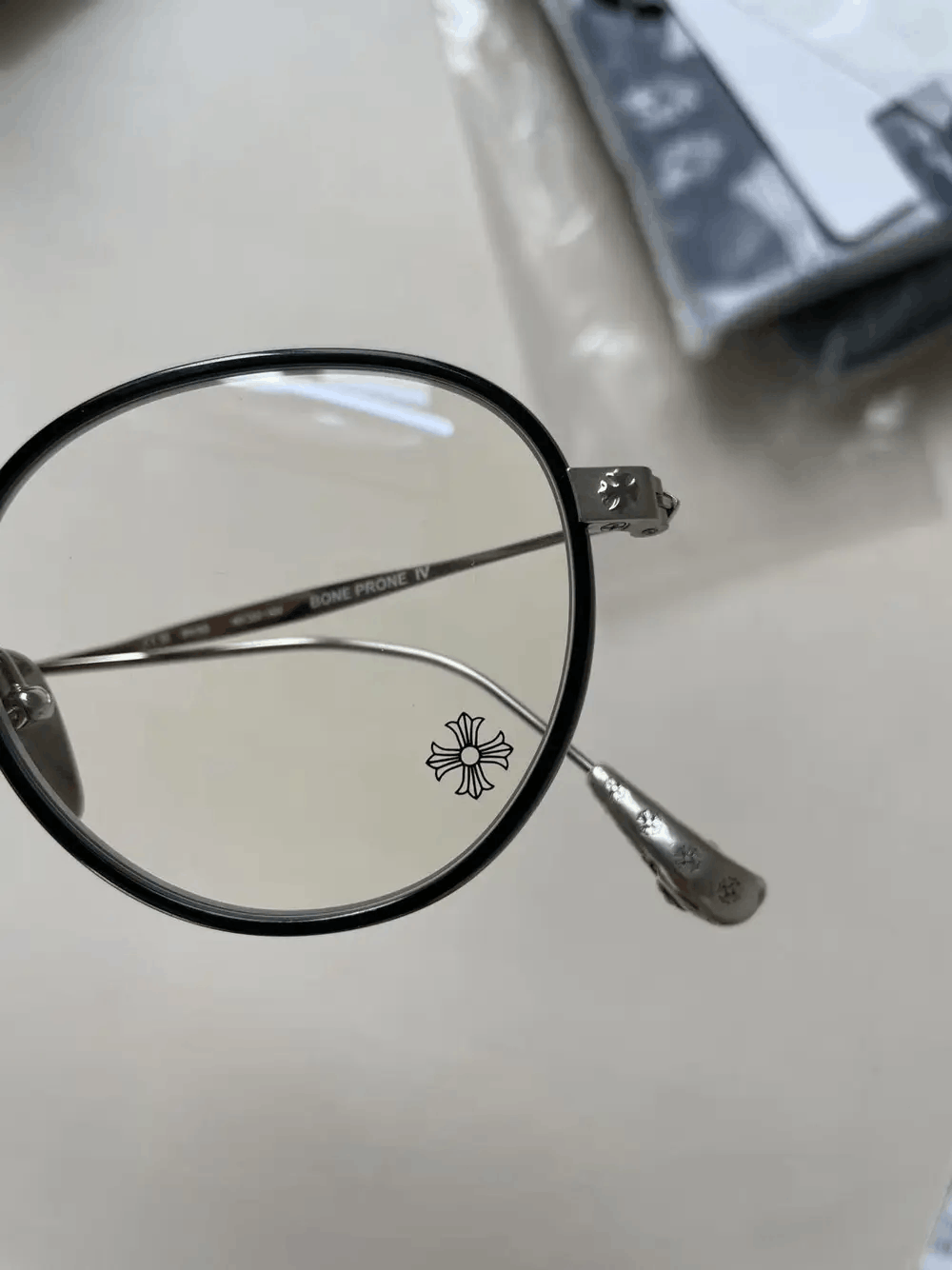 Chrome Hearts Chrome Hearts BONE PRONE IV BK/SS Glasses Frame Size ONE SIZE - 10 Thumbnail