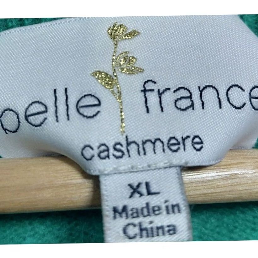 Vintage VINTAGE Belle France Sweater Green Solid Knit 100% Cashmere Women XL Crew Neck Long Sleeve Pullover Dry Clean Only Fall Winter Casual Business Womens Size XL / US 12-14 / IT 48-50 - 4 Thumbnail