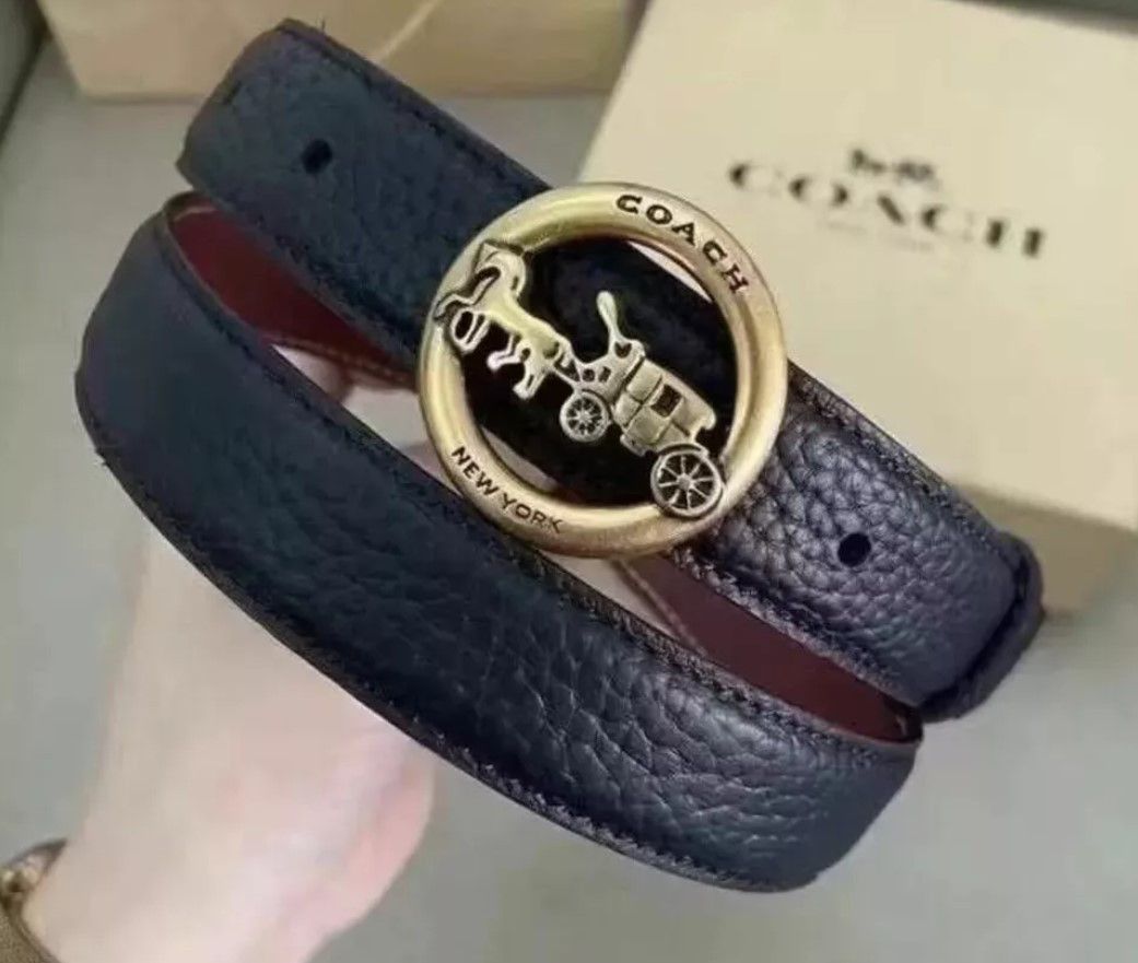 NWT! Coach Women\'s Horse and Carriage Golden Buckle Belt In Pink Size M F78181 Coach $128 Horse and Carriage SIGNATURE BUCKLE BELT Pink  main image 3