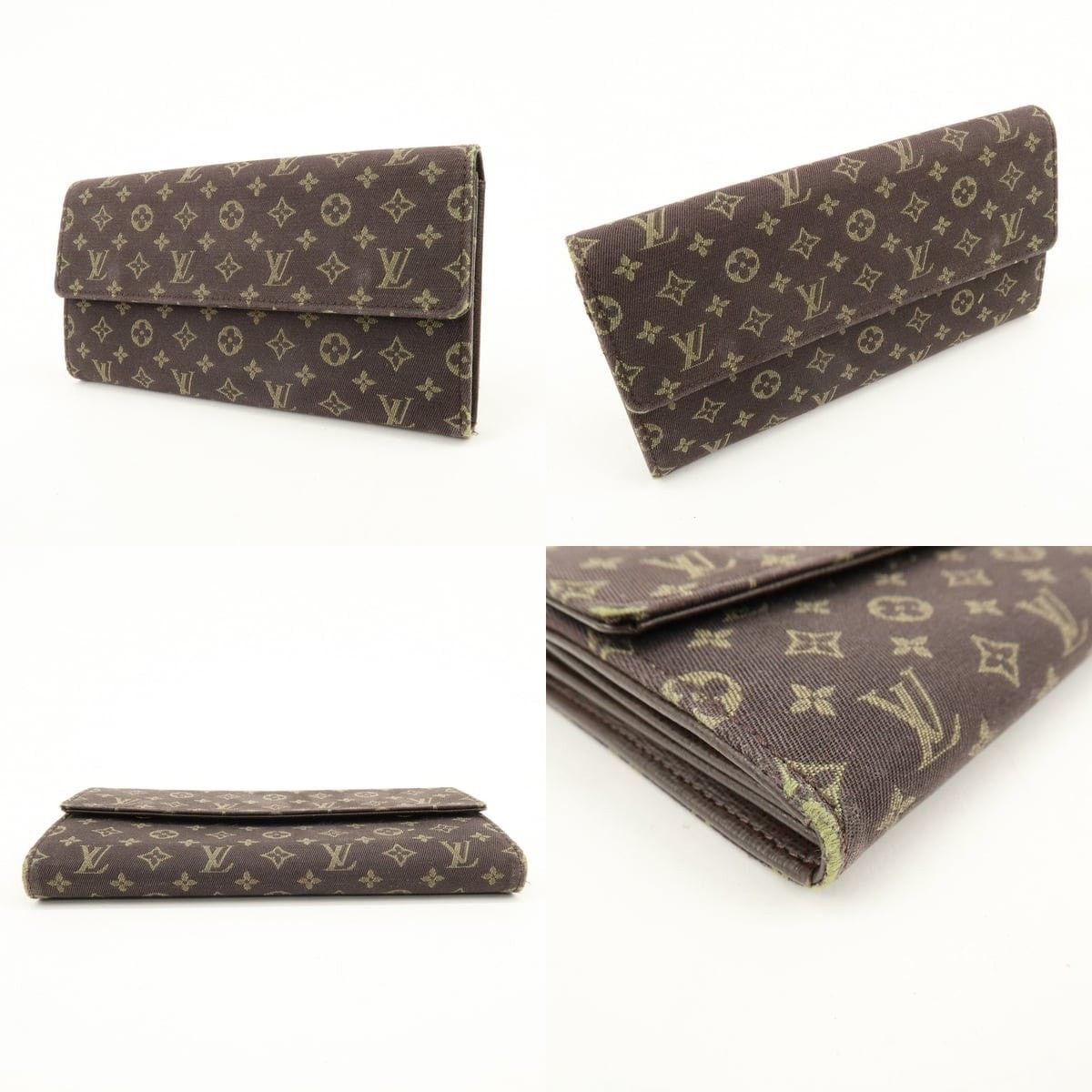 Louis Vuitton Louis Vuitton Monogram Mini Lin Canvas Long Wallet Brown Size ONE SIZE - 3 Thumbnail