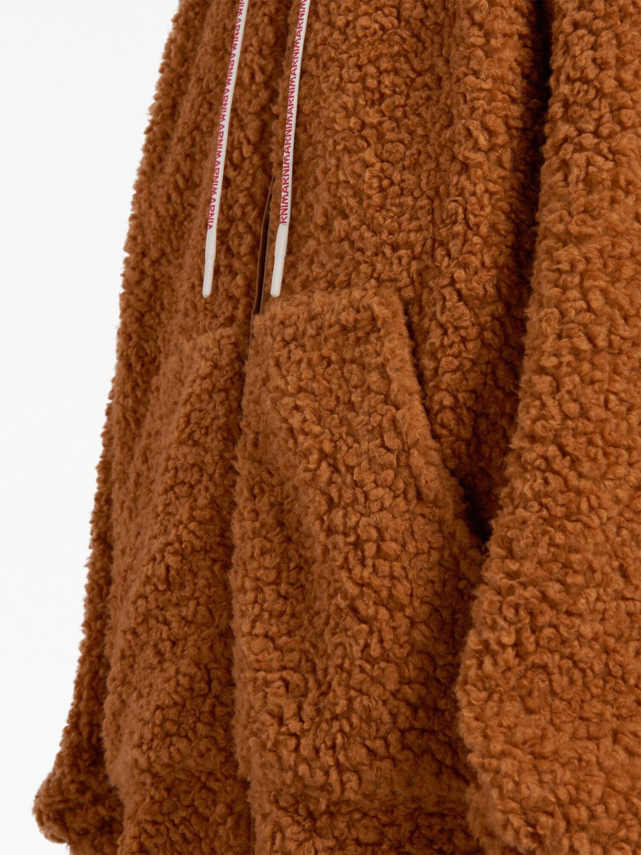 Marni o1w1db11124 Logo-Drawstring Teddy Jacket in Brown Size US S / EU 44-46 / 1 - 6 Thumbnail