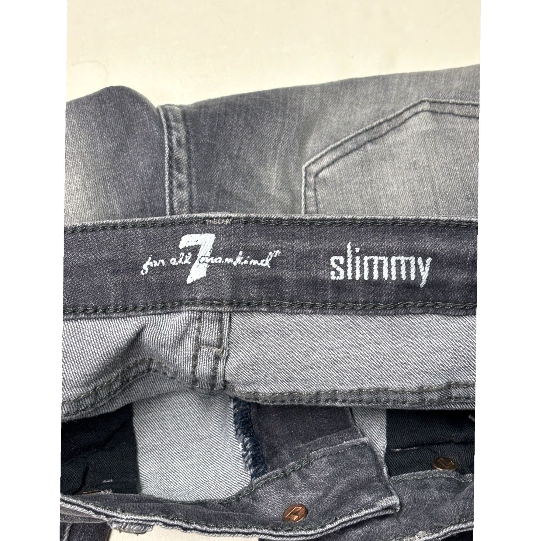 7 For All Mankind 7 For All Mankind Slimmy Jeans Women Slim Distressed Charcoal Wash 27 in Waist 12 26x27 Size 34" / US 12 / IT 48 - 5 Thumbnail
