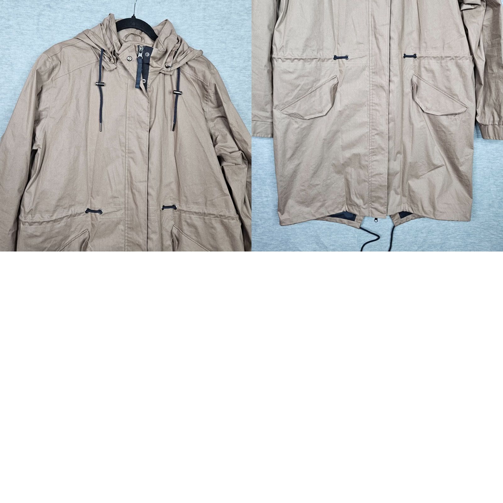 Vintage Thought Jacket Womens Plus Size 16 Long Hooded Brown Polyester Zipper Logo Casual Travel Fresh Vintage No Size XXL / US 16-18 / IT 52-54 - 8 Thumbnail