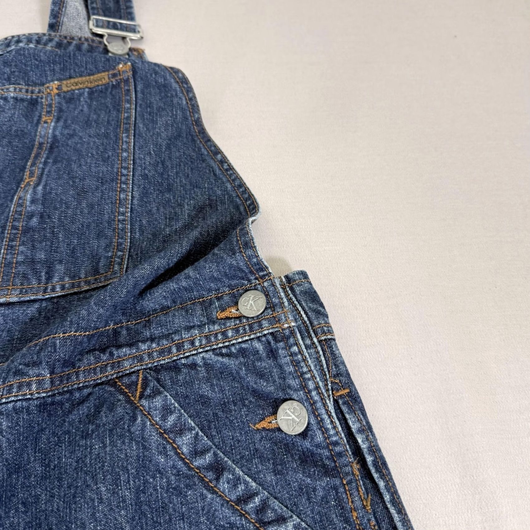 Calvin Klein VINTAGE Calvin Klein Mens XL Blue Denim Jeans Overalls Bib Carpenter Pants 90s Size US 36 / EU 52 - 3 Thumbnail