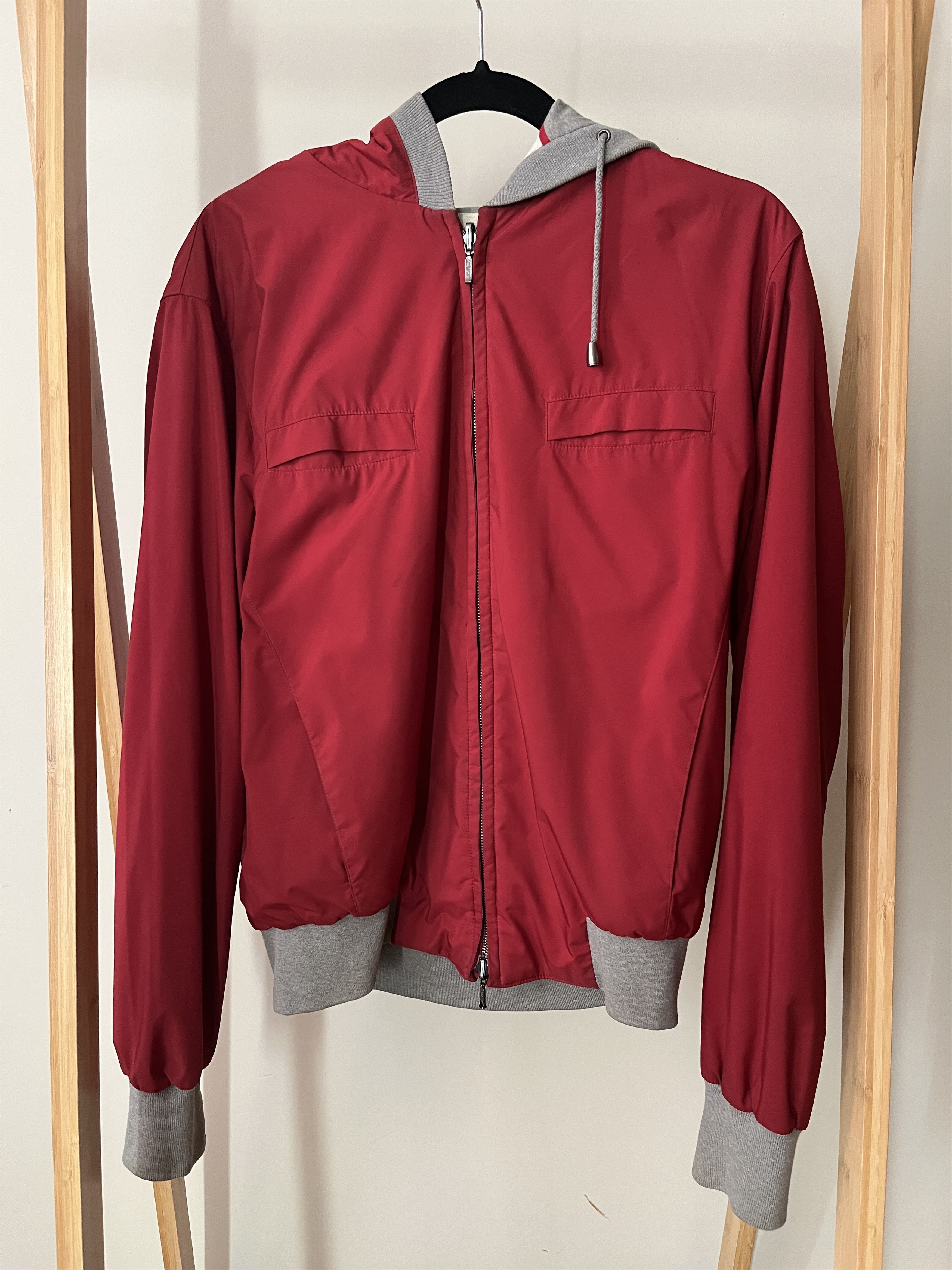Loro Piana Loro Piana red rain jacket, 48, reversible striped interior Size US M / EU 48-50 / 2 - 1 Thumbnail