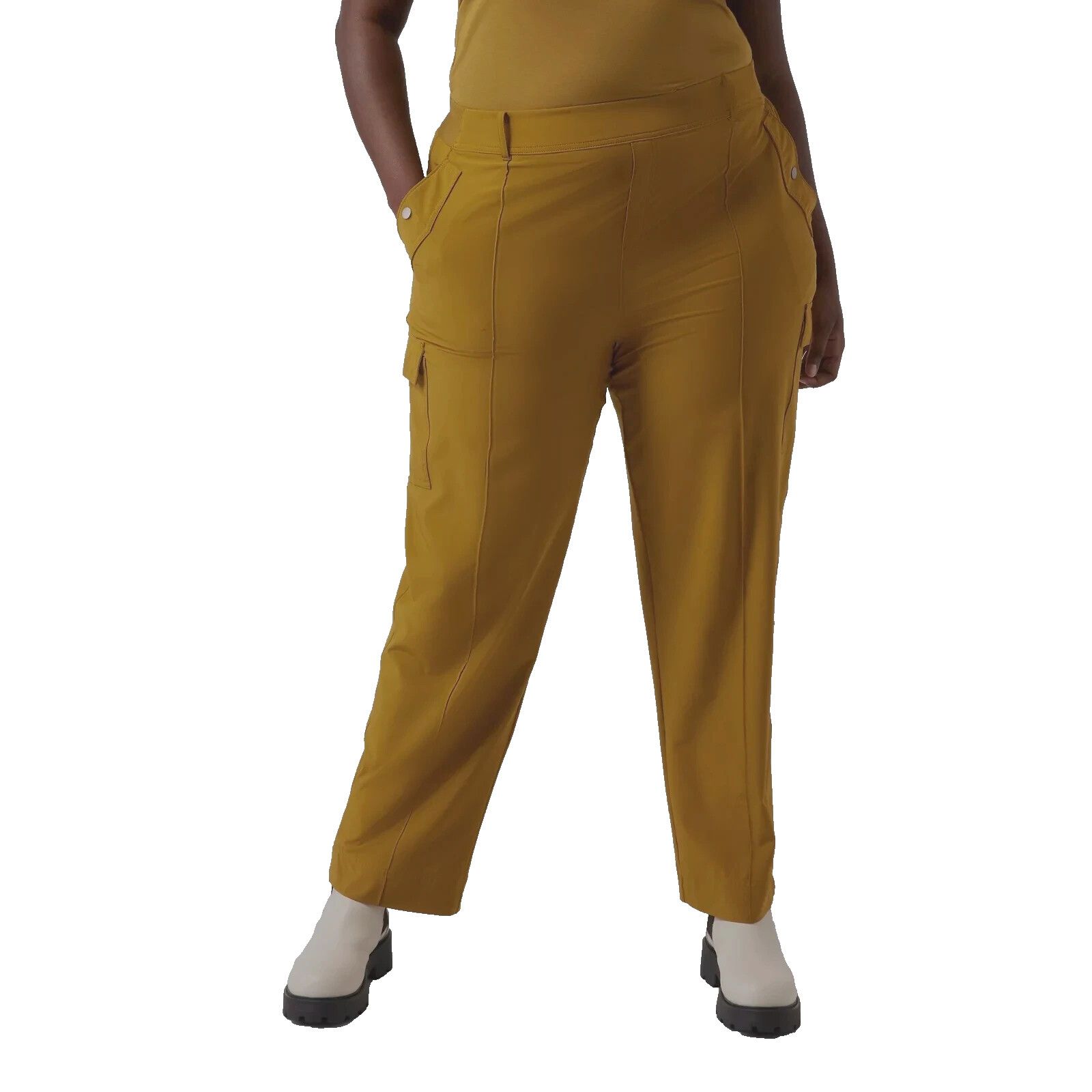 Athleta A6 NWT ATHLETA Vienna Brass Yellow Cargo Pants Size 14 $109 Size 36" / US 14 / IT 50 - 3 Thumbnail