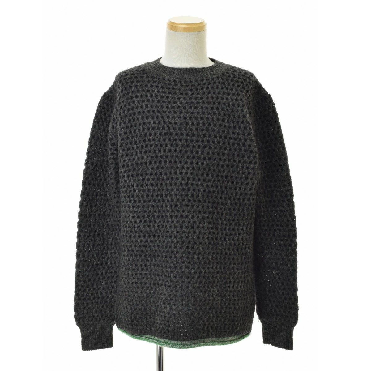 Comme des Garcons Homme Plus Sweater Low Gauge Waffle Crew Long Sleeve Knit Size US L / EU 52-54 / 3 - 1 Thumbnail
