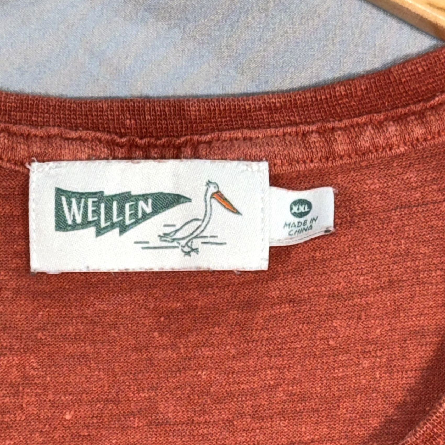 Vintage Wellen Shirt Mens 2XL Orange Heather Crewneck Solid Casual Tee Size US XXL / EU 58 / 5 - 4 Thumbnail