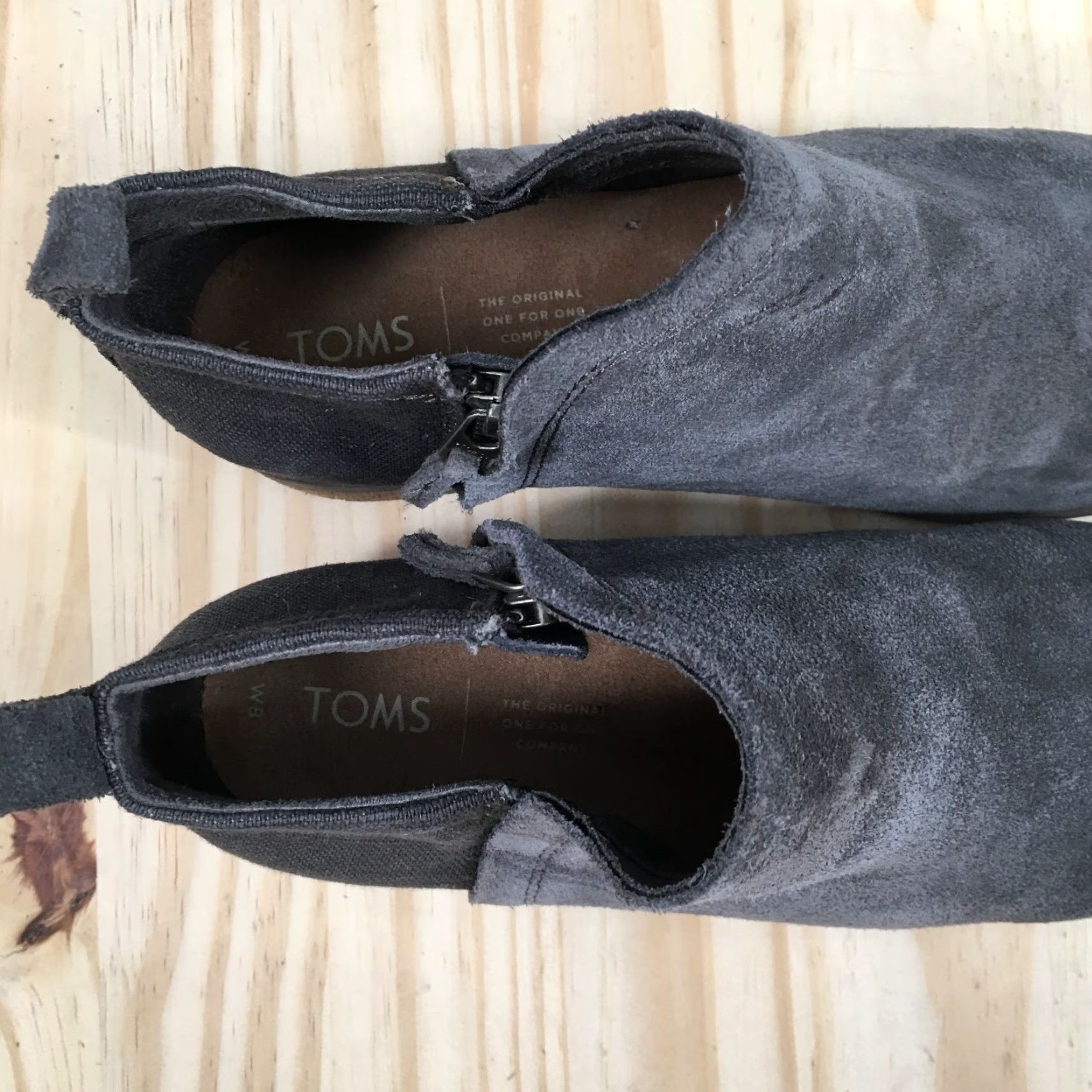 Toms TOMS Boots Womens 8 Gray Deia Ankle Booties Suede Heels Zip Casual Boots Gray 8 Shoes Women Modern Classic Size US 8 / IT 38 - 7 Thumbnail