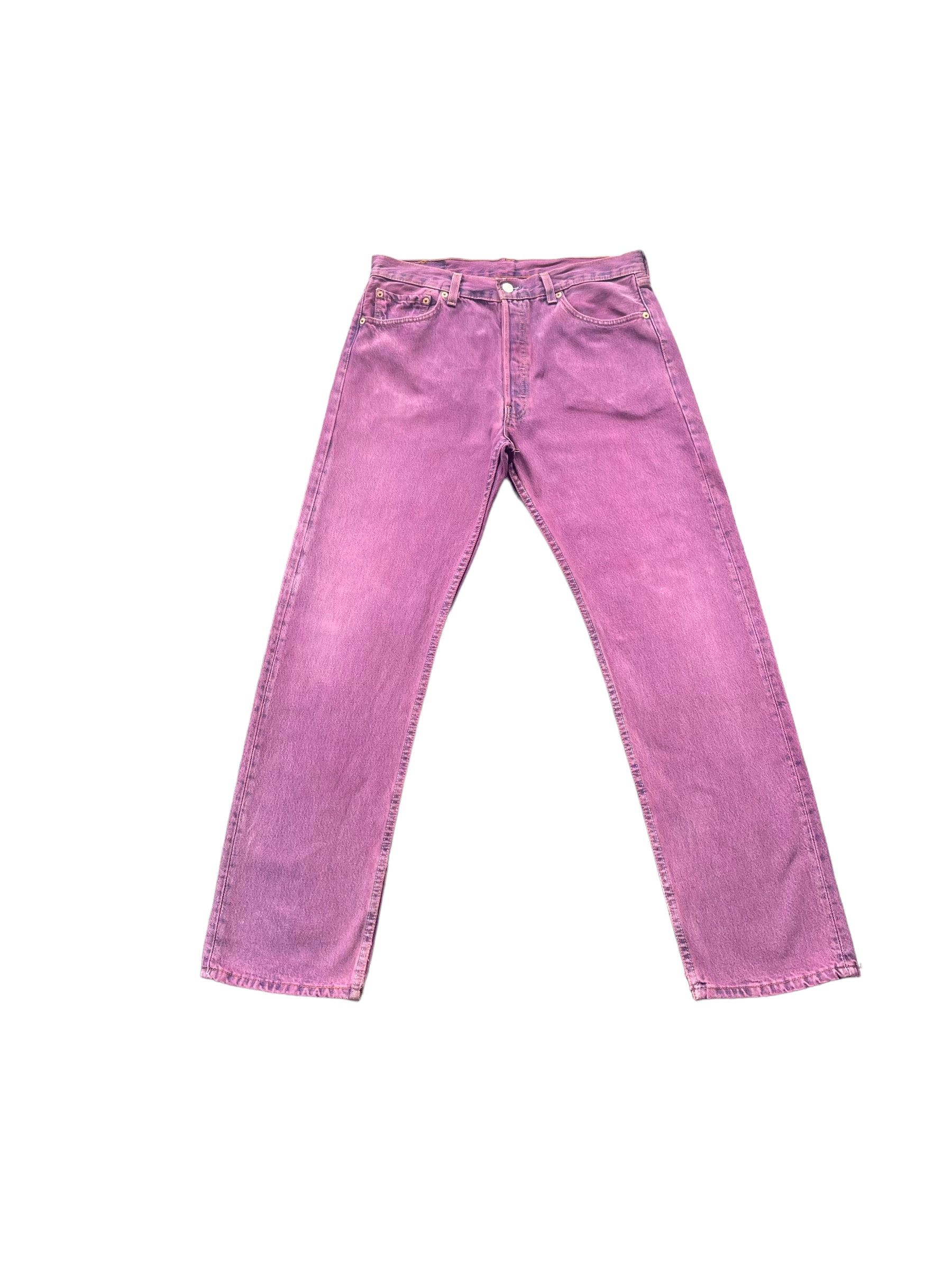 Levi's Vintage 2000 Levis 501 e Purple Faded Denim Size US 33 - 1 Thumbnail