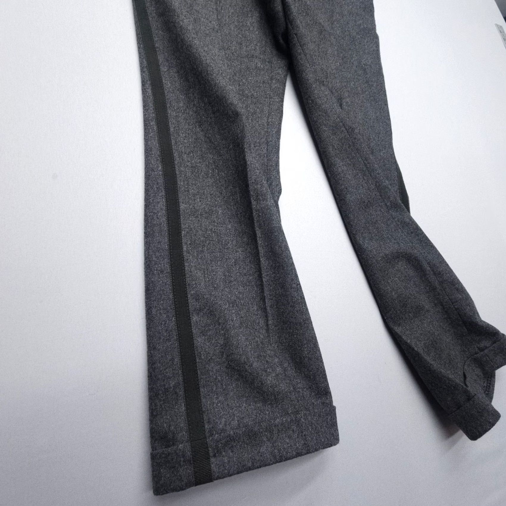 Vintage Et Vous Paris Wool Cashmere Crop Dress Pants Trousers 36 EU (USA 4) Gray Stripe Dress Pants Womens Regular Gray Cotton? Size 27" / US 4 / IT 40 - 2 Thumbnail