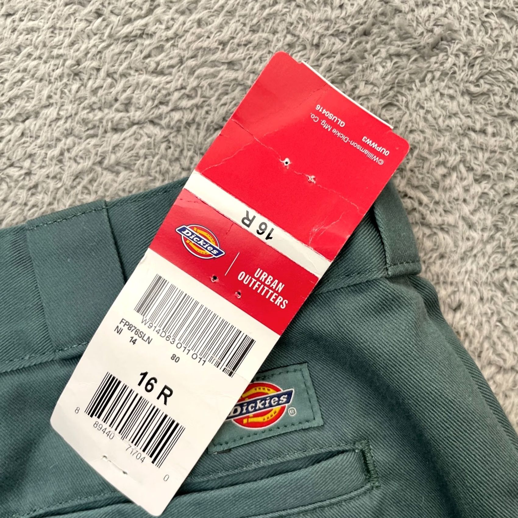 Dickies VINTAGE Dickies Pants Womens 16 Green Urban Outfitters Chino Wide Leg Cotton Workwear Size 38" / US 16 / IT 52 - 5 Thumbnail