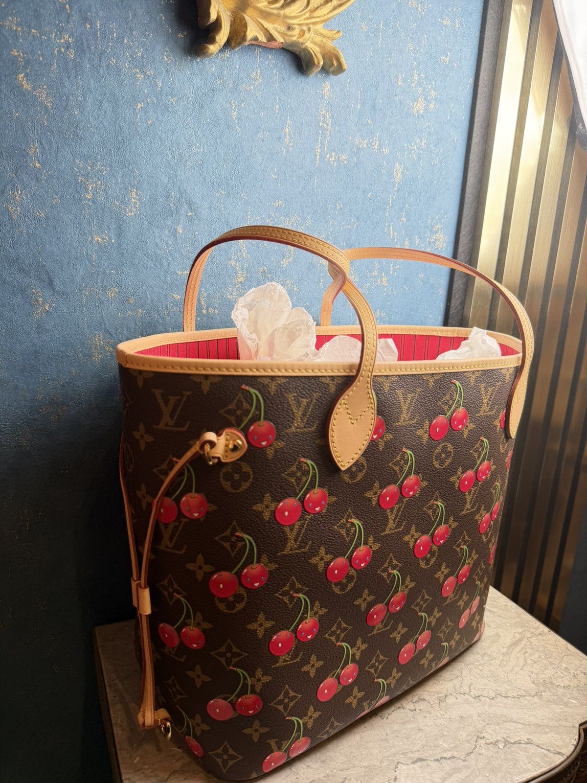 Louis Vuitton × Takashi Murakami Louis Vuitton X Takashi Murakami Cherry Neverfull Size ONE SIZE - 5 Thumbnail