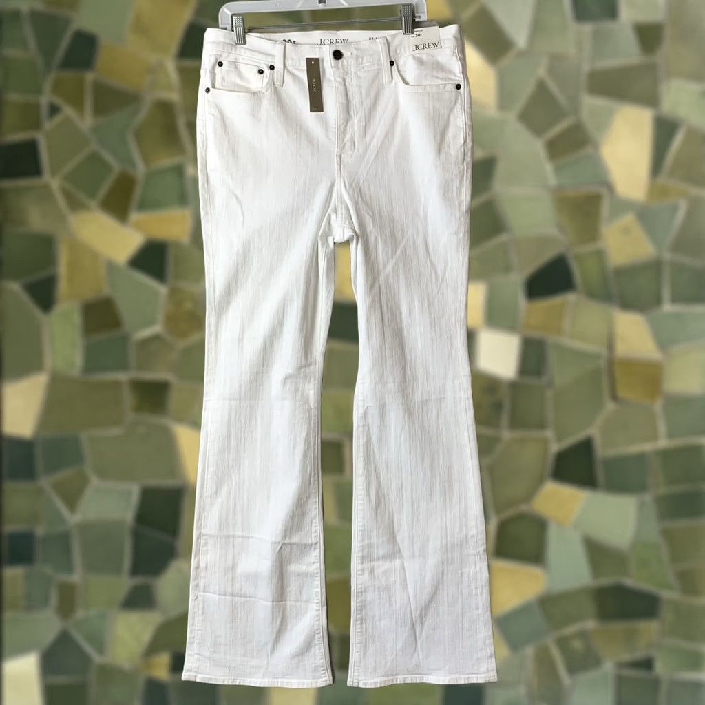 J.Crew J.CREW Jeans Womens Tall 30 High Rise Bootcut Denim White Solid 2003 Vintage? No (Regular) Baggy Hipster Boho Hippie City Festival Retro 80s 90s Size 30" / US 8 / IT 44 - 1 Thumbnail