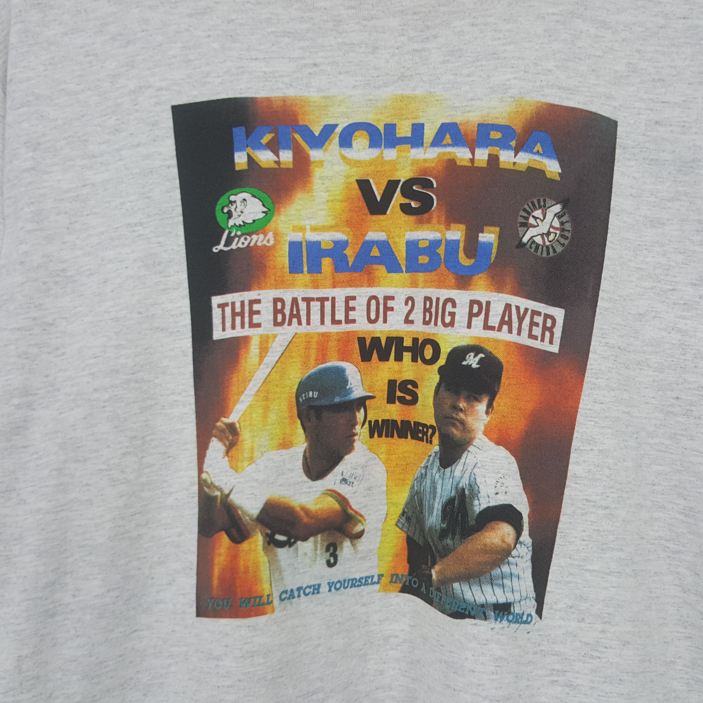 Jerzees Vintage Lions Baseball Kiyohara VS Irabu Tshirt RR24 Size US L / EU 52-54 / 3 - 2 Thumbnail