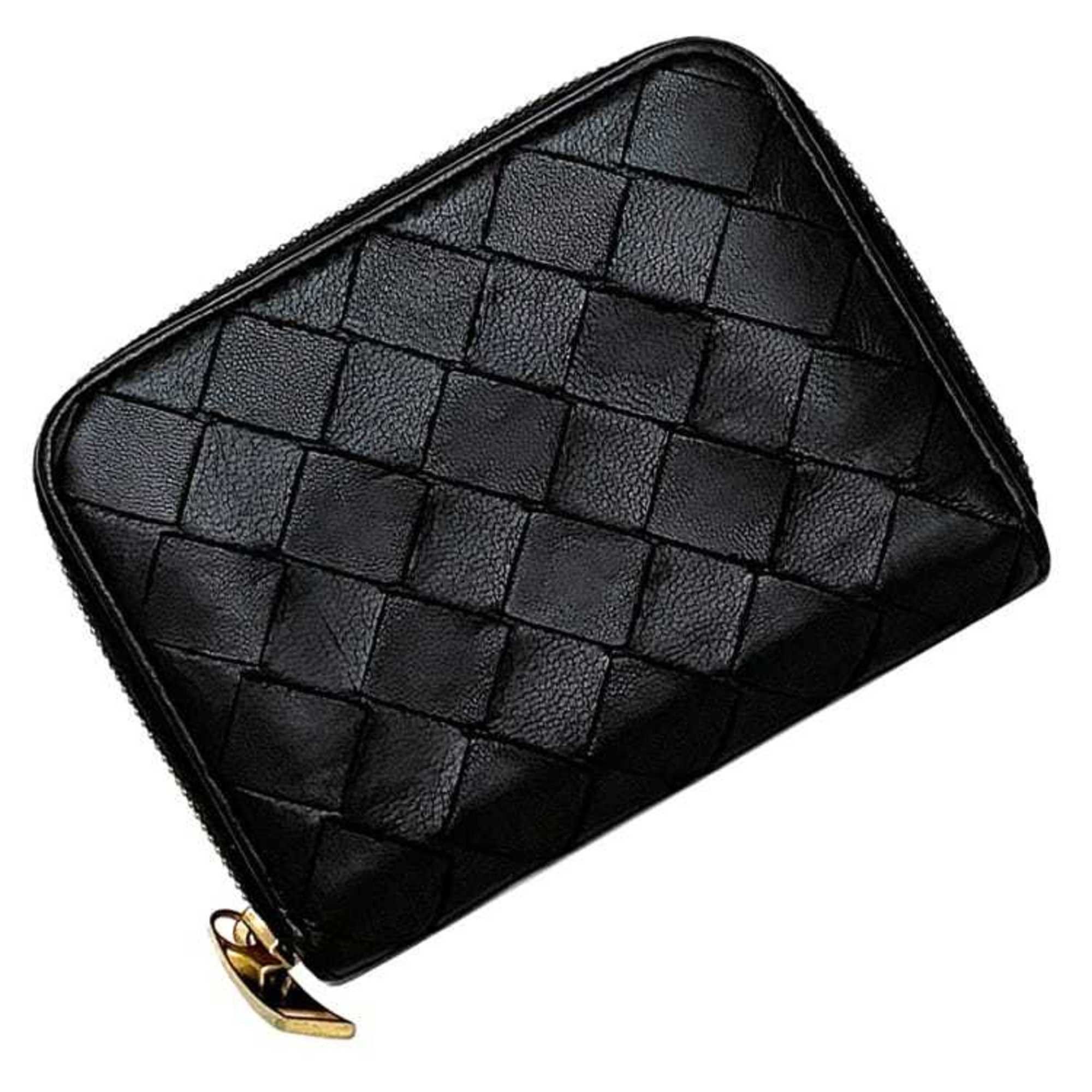 Bottega Veneta Bottega Veneta Coin Case ec-21504 Black Intrecciato Purse Leather BOTTEGA VENETA Wallet Women Men Compact Size ONE SIZE - 1 Thumbnail