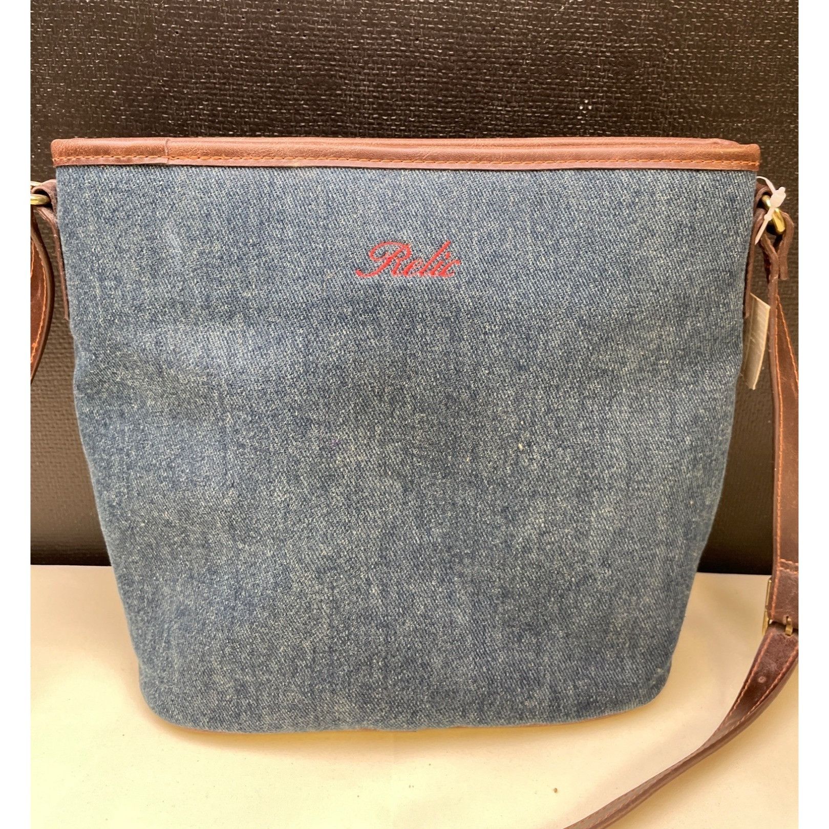 Relic Relic Women's Blue Denim Embroidered Cross Body Bag/ Purse S Size ONE SIZE - 2 Thumbnail