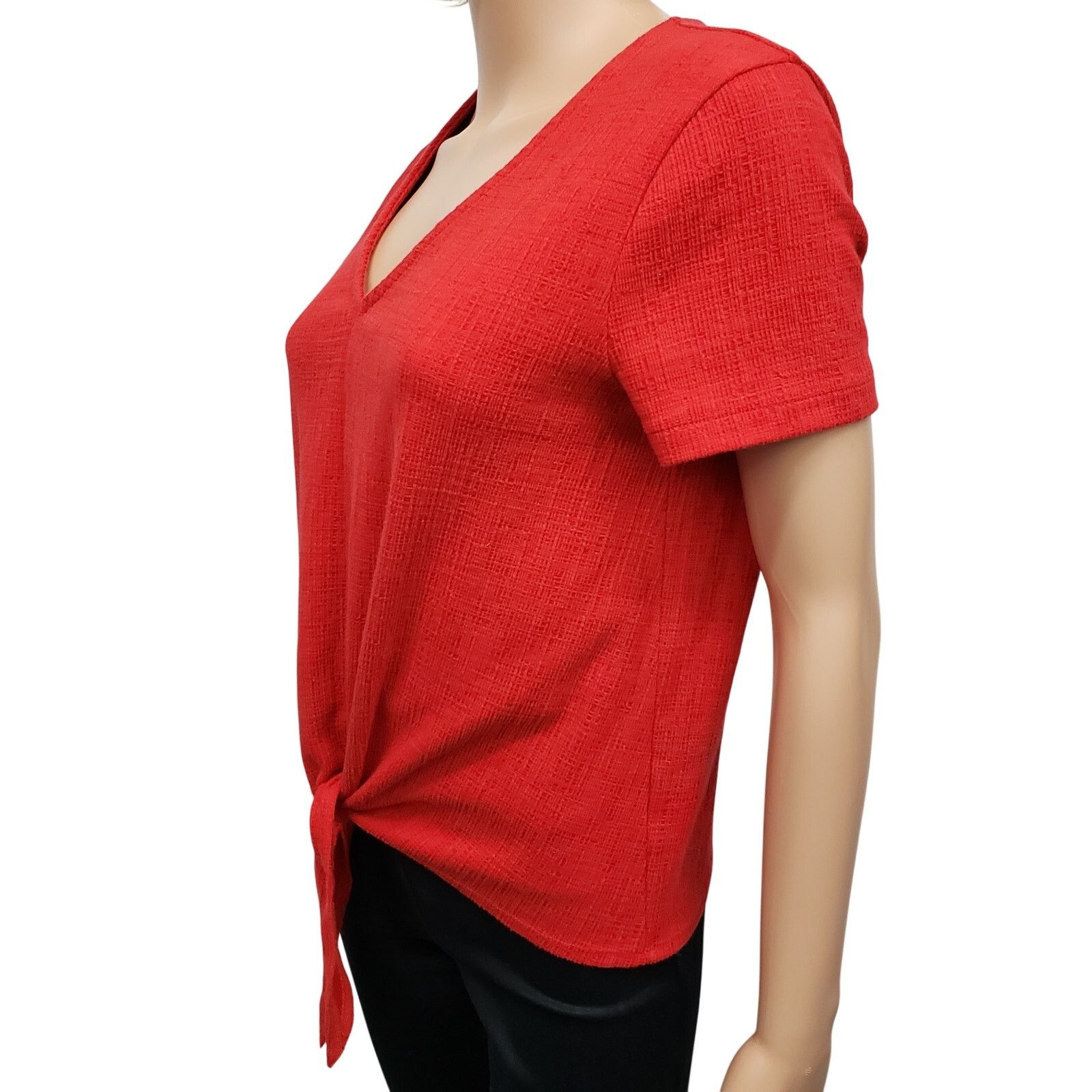 J.Crew J. Crew Tie front Textured V-neck Tee Top S Short Sleeve Size S / US 4 / IT 40 - 8 Thumbnail