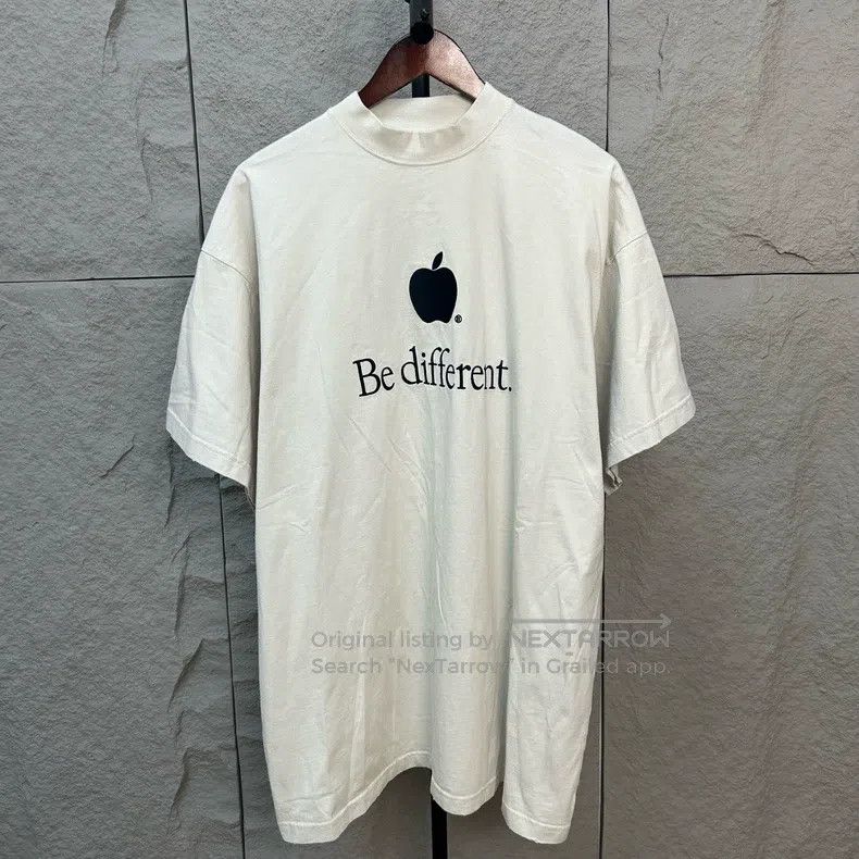 Balenciaga Balenciaga Different Apple Embroidered Logo Beige Short Sl Size US M / EU 48-50 / 2 - 1 Thumbnail