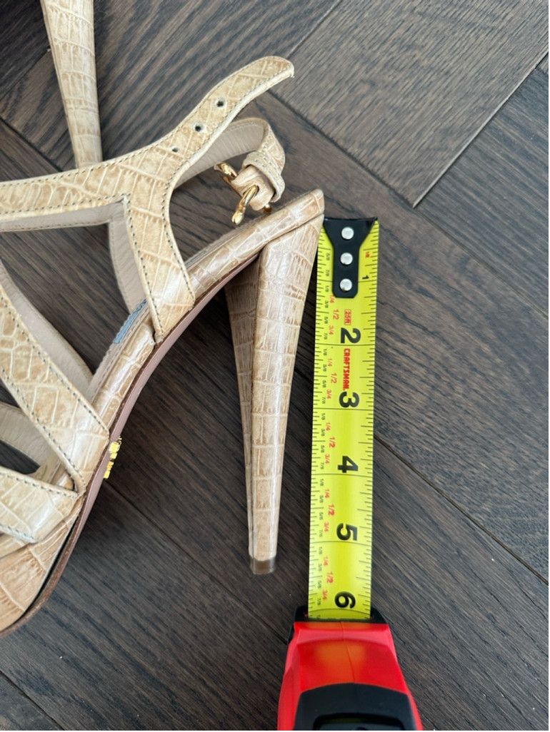 Prada Women's Prada Beige Leather Heels Size US 6.5 / IT 36.5 - 6 Thumbnail