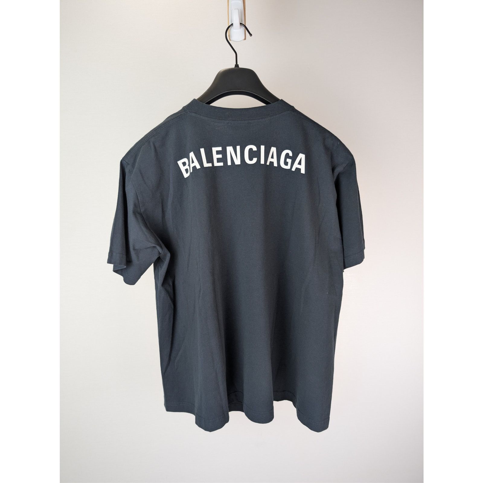Balenciaga o1rshd1 Light Jersey Balenciaga Logo Top T-Shirt Washed Navy Size US M / EU 48-50 / 2 - 10 Thumbnail