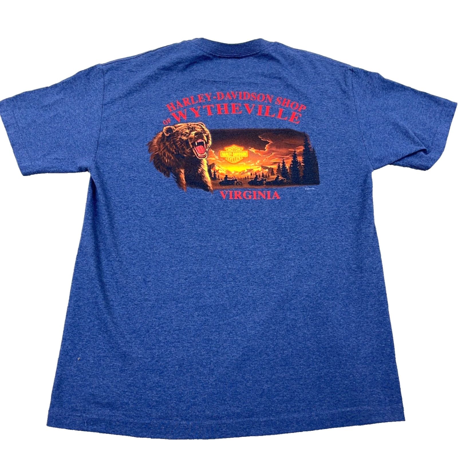 Harley Davidson VINTAGE Harley-Davidson Shirt Men L Blue Bear 2004 Logo Graphic Print T-Shirt USA 80s Biker Retro Size US L / EU 52-54 / 3 - 2 Thumbnail