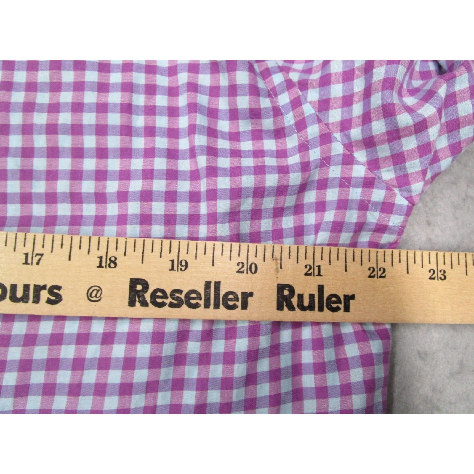 Vintage Culturata Dress Shirt Mens 16.5 42 Large Purple Check Tailored Button Up Work Size 42R - 7 Thumbnail