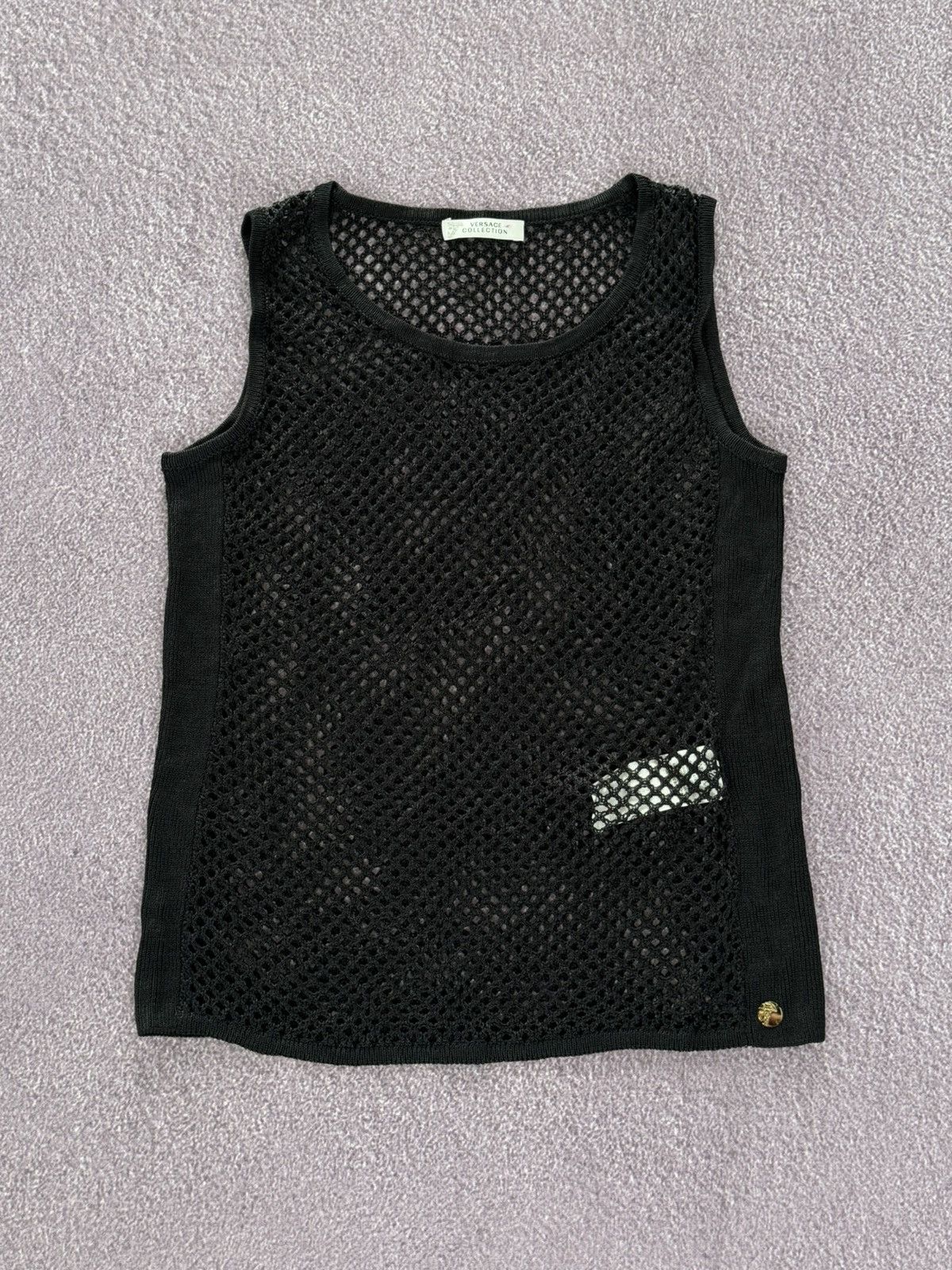 Versace Gianni Versace 00s JPG Vibe Glamour Y2K Mesh Up Tank Top Size M / US 6-8 / IT 42-44 - 1 Thumbnail