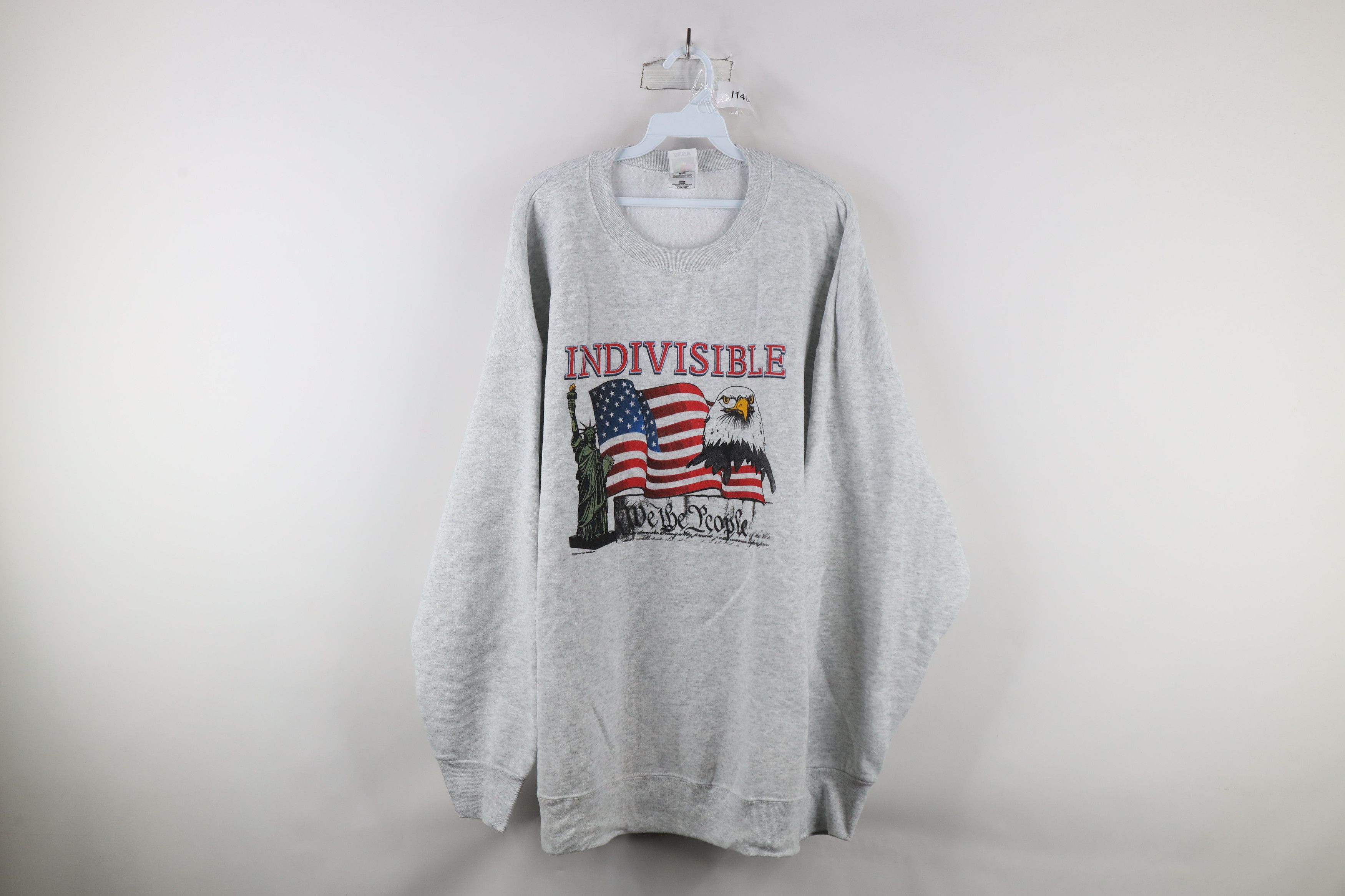 Vintage Vintage Y2K 2001 Indivisible USA Flag Eagle Sweatshirt Gray Size US XXL / EU 58 / 5 - 1 Thumbnail