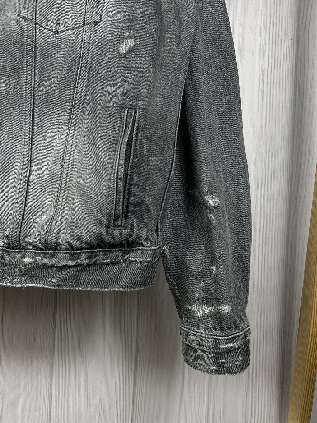 Allsaints Allsaints Bilton Denim Distressed Jacket Size XL Dark Gray Size US XL / EU 56 / 4 - 5 Thumbnail